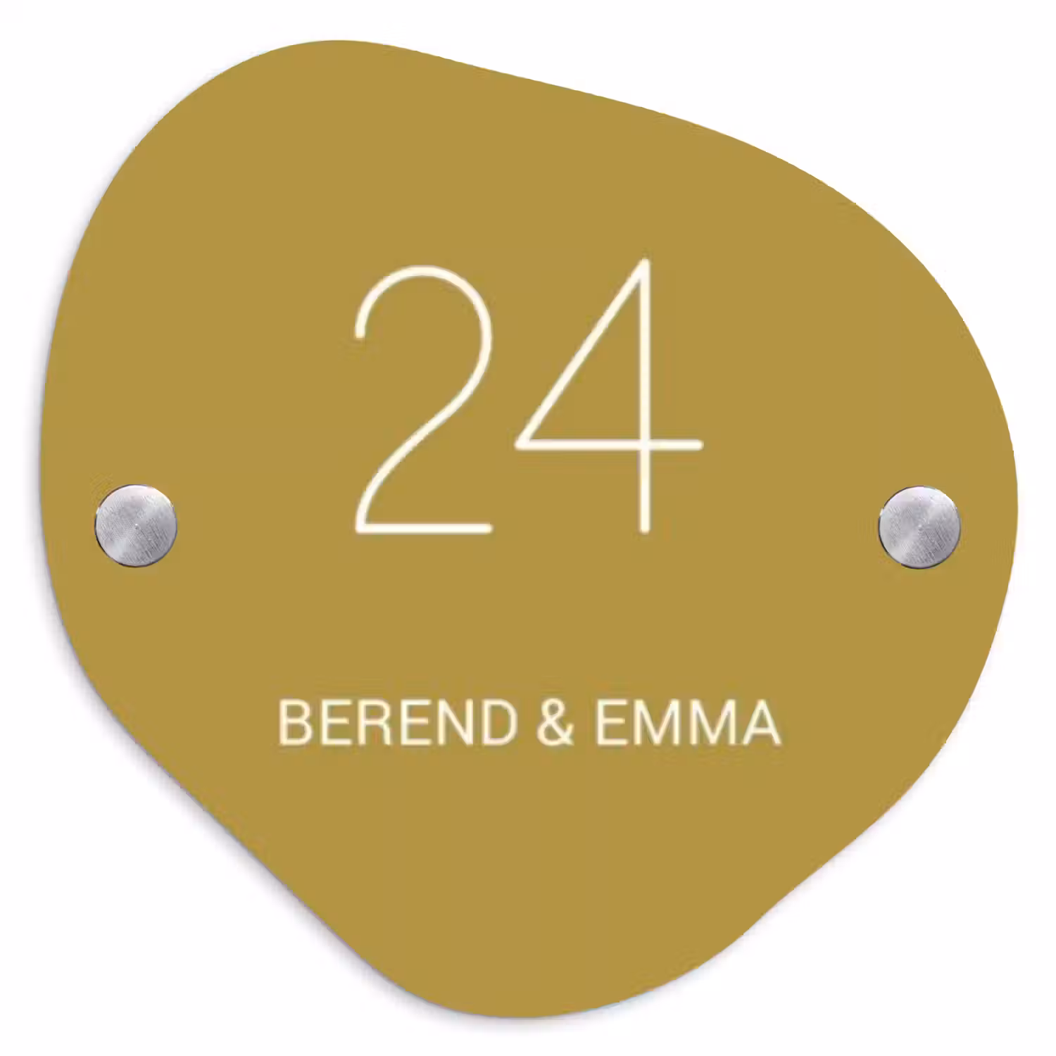 Okergeel - Klassiek Naambord Organisch middel -3d