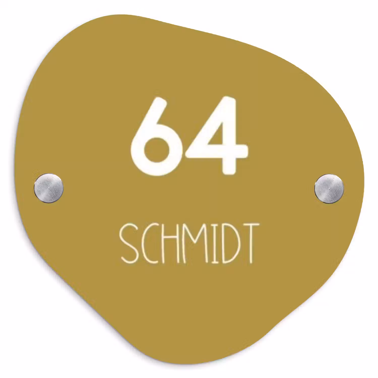 Okergeel - Modern Naambord Organisch middel -3d
