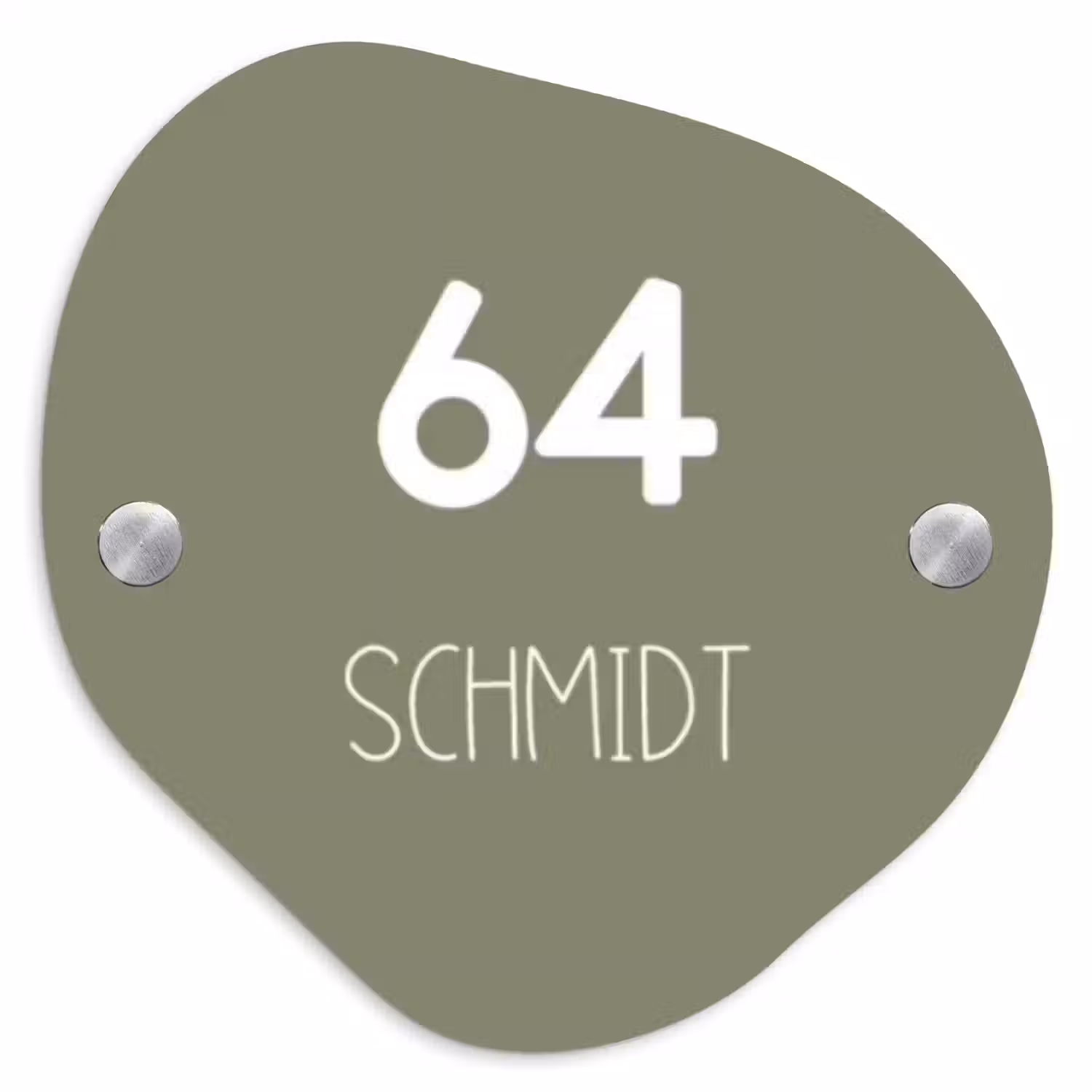 Olijfgroen - Modern Naambord Organisch middel -3d