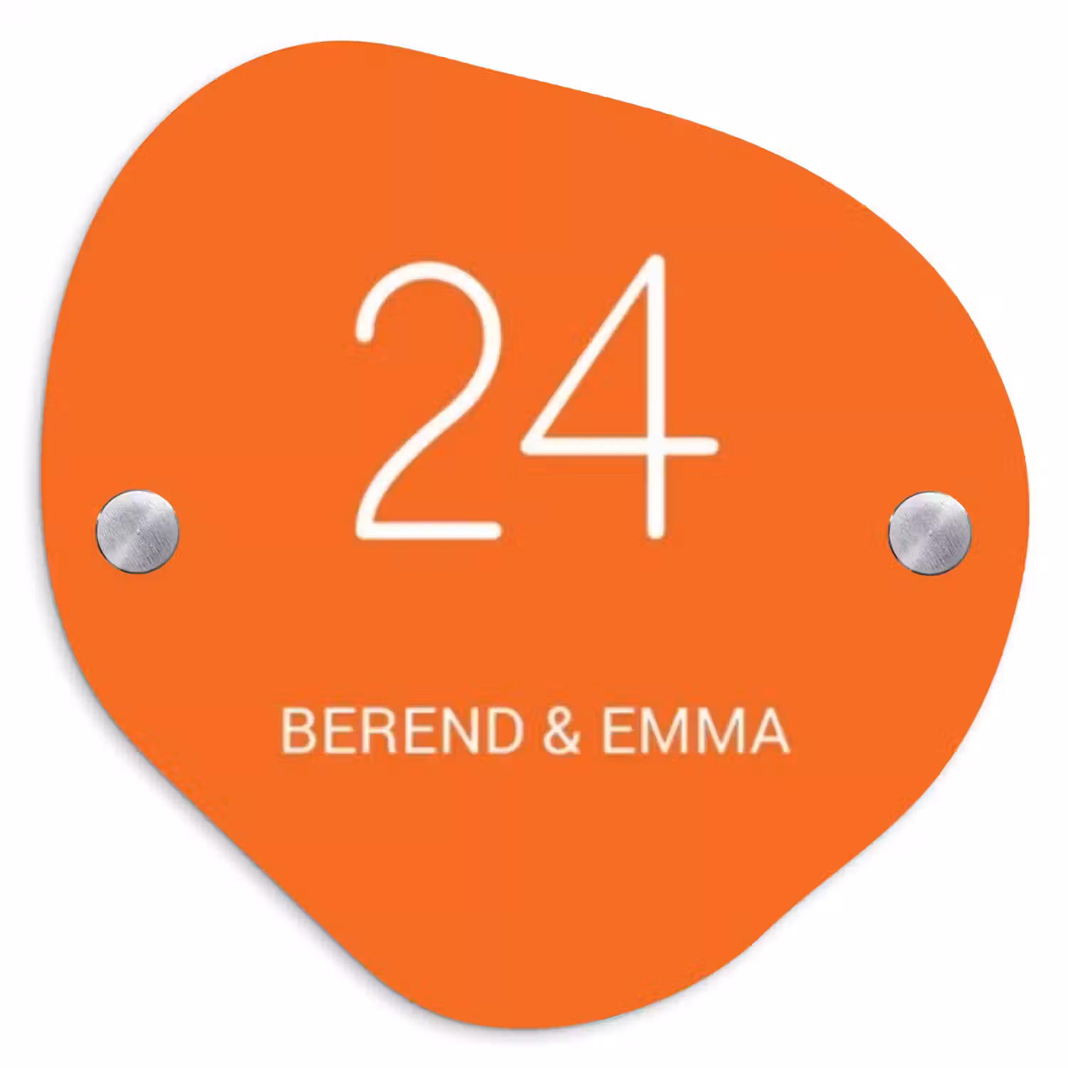 Oranje - Klassiek Naambord Organisch middel -3d