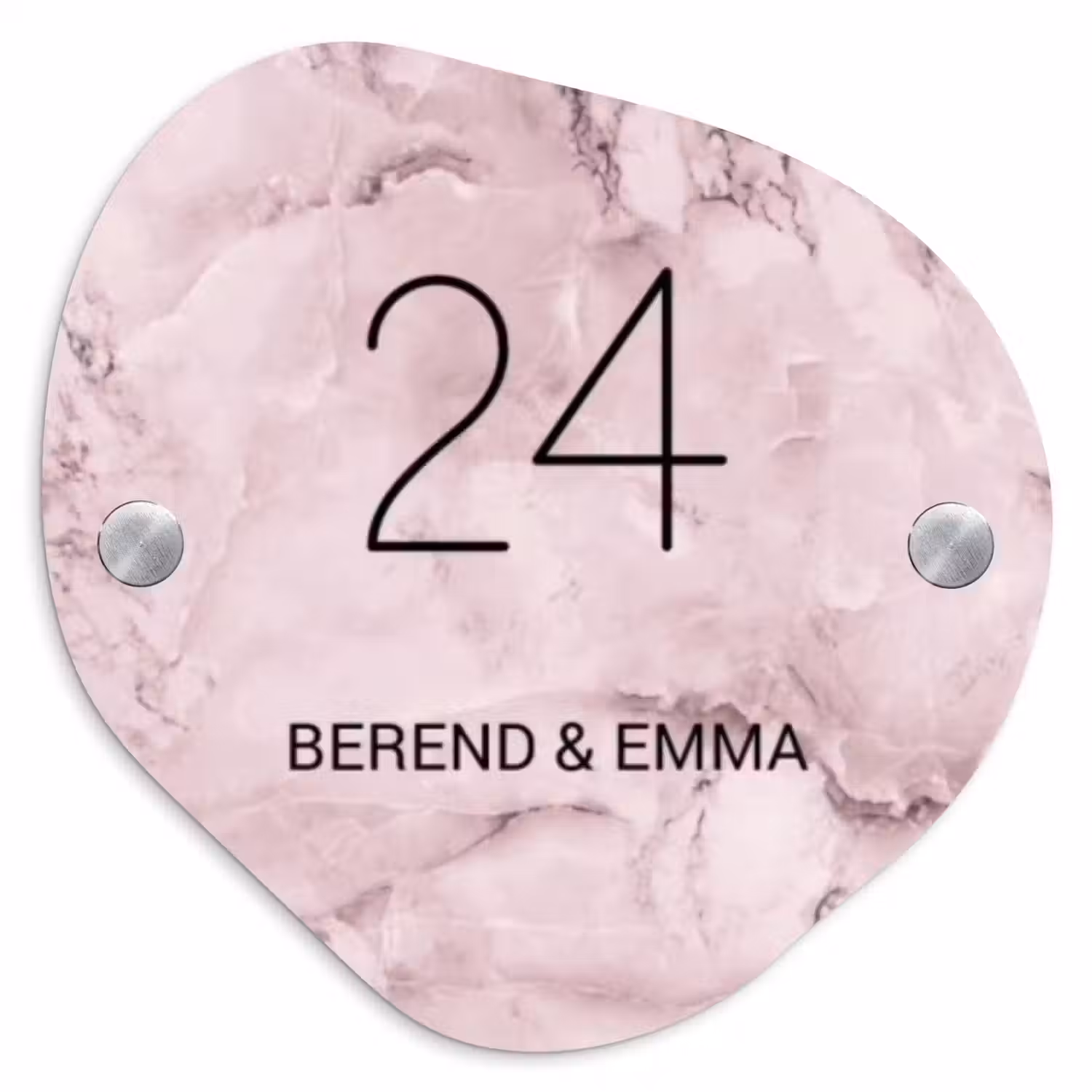 Roze marmer - Klassiek Naambord Organisch middel -3d