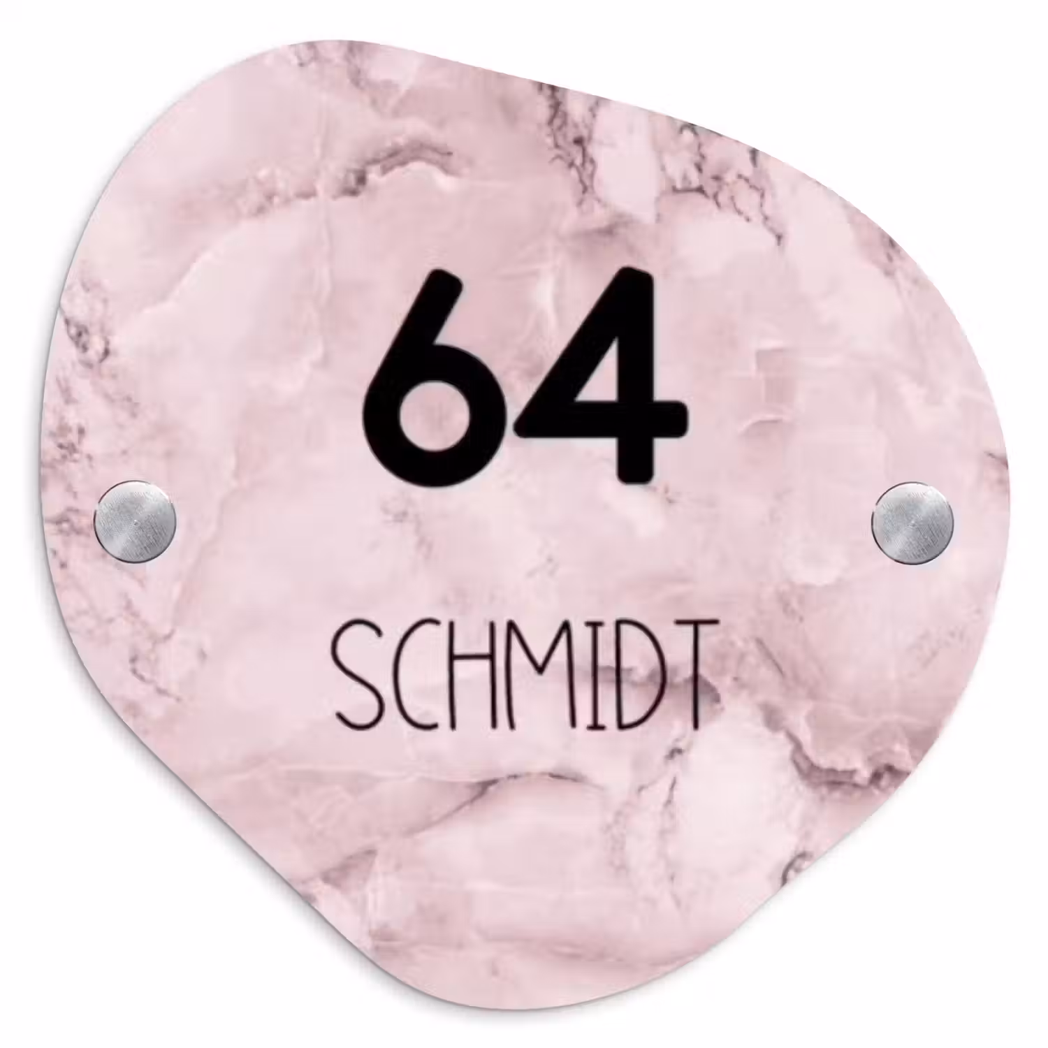 Roze marmer - Modern Naambord Organisch middel -3d