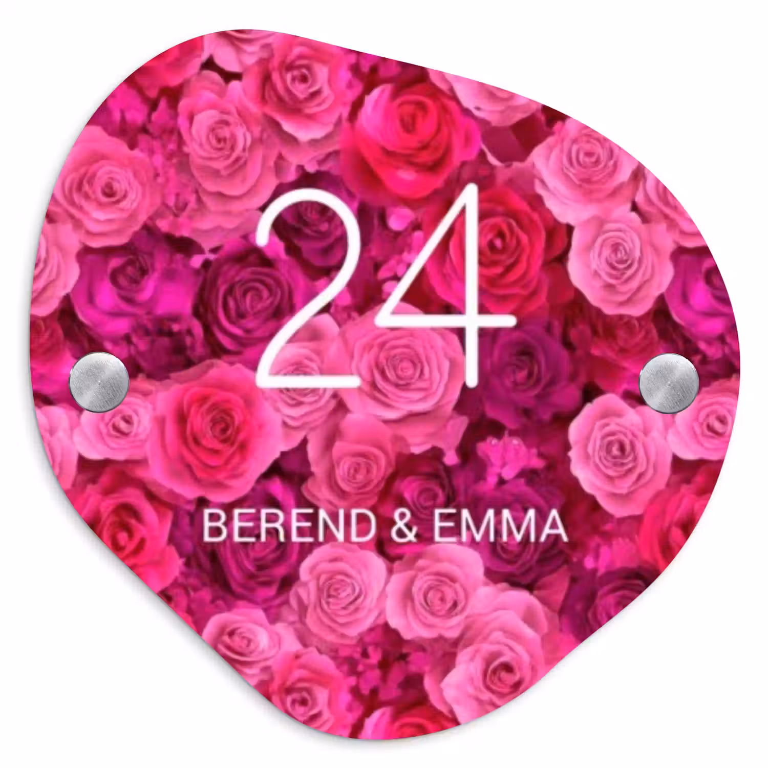 Roze rozen - Klassiek Naambord Organisch middel -3d