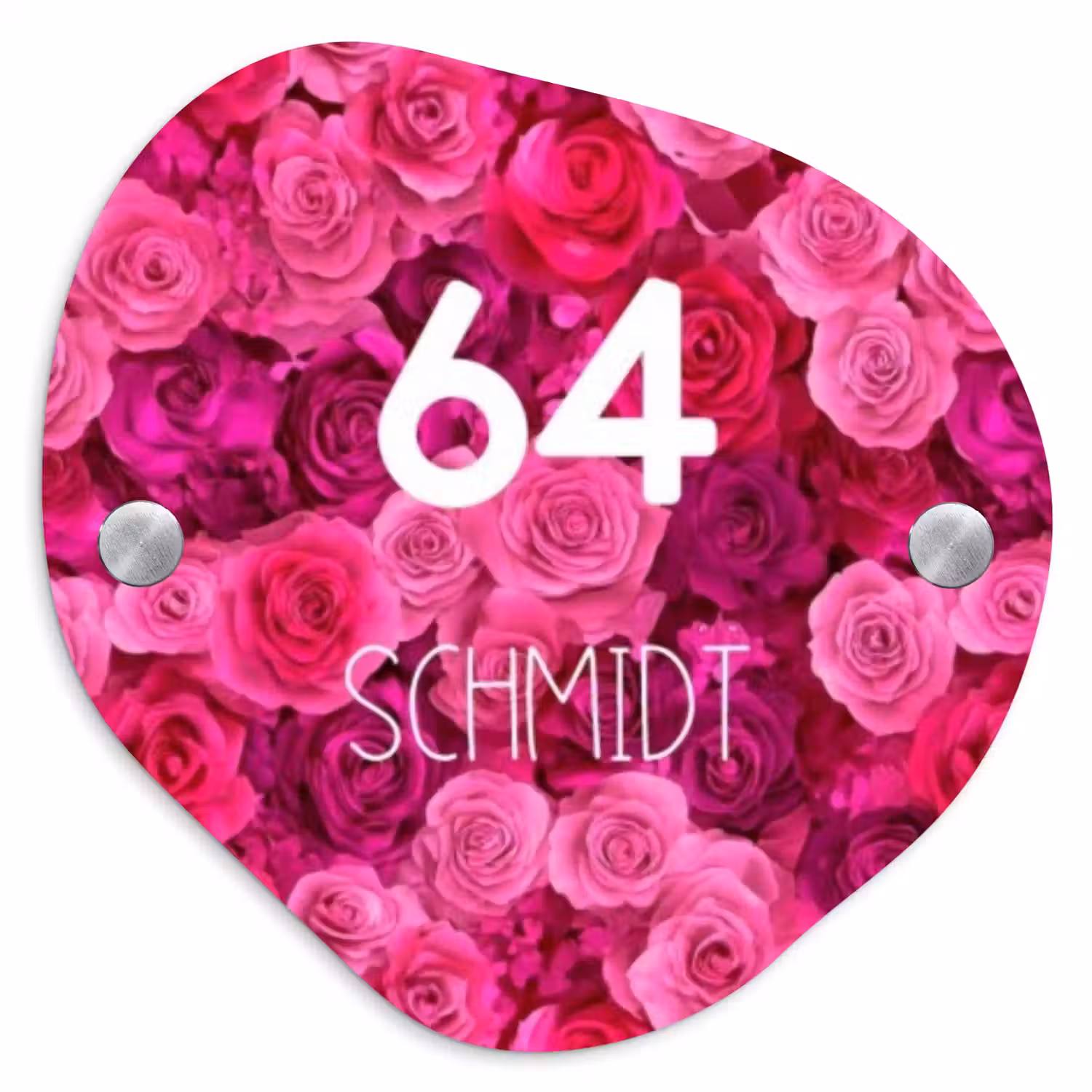 Roze rozen - Modern Naambord Organisch middel -3d