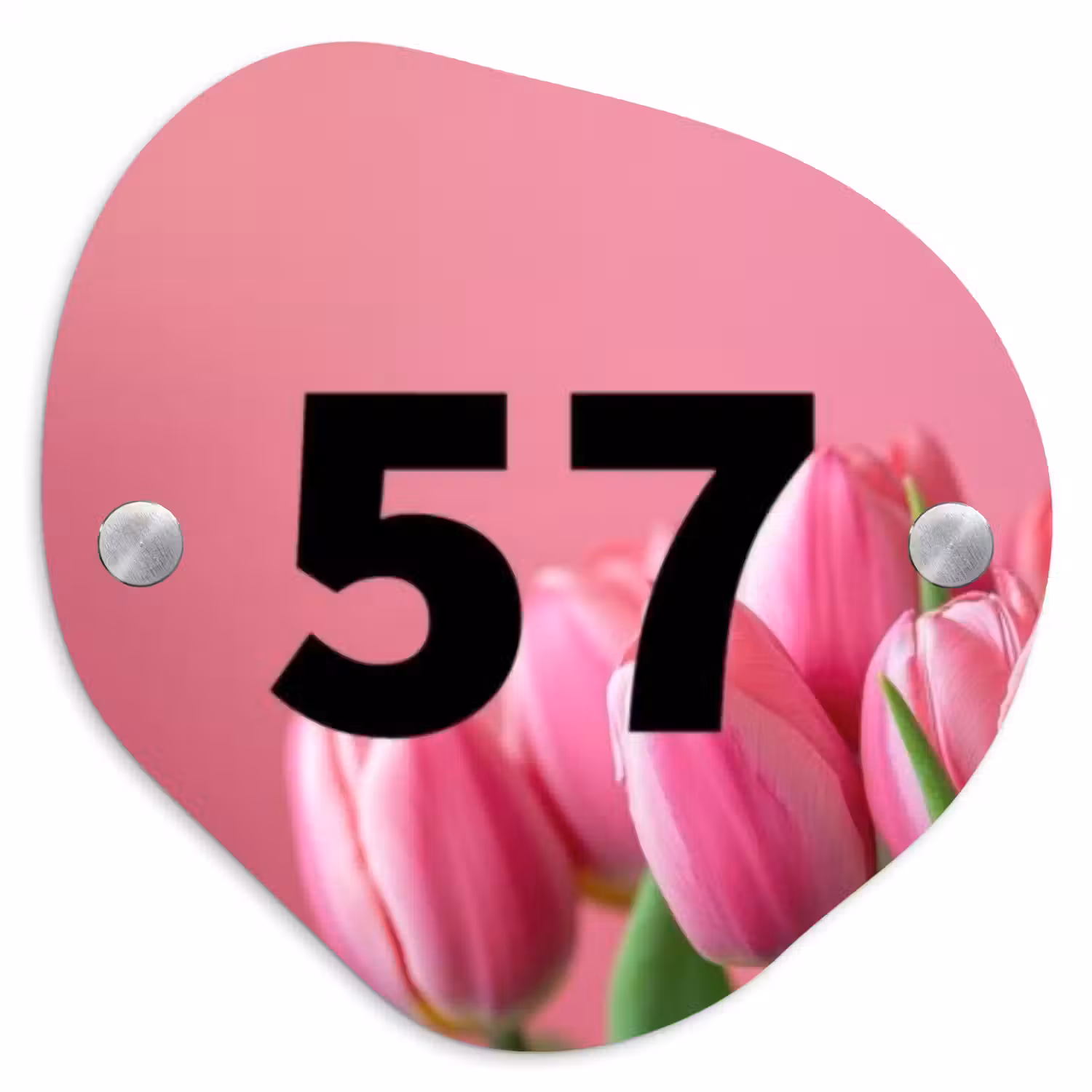 Roze tulpen - Traditioneel Naambord Organisch middel -3d