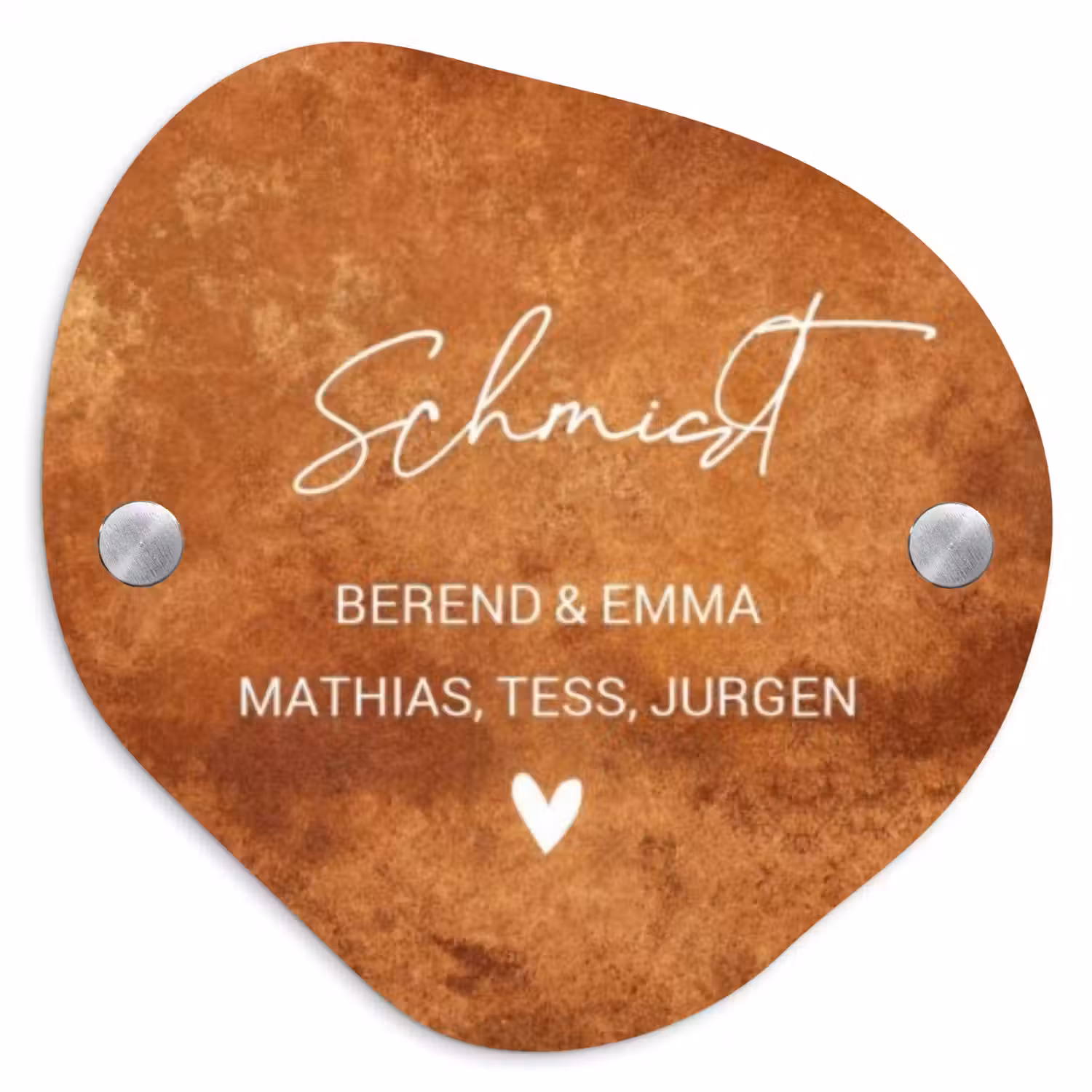 Roest - Sierlijk Naambord Organisch middel -3d