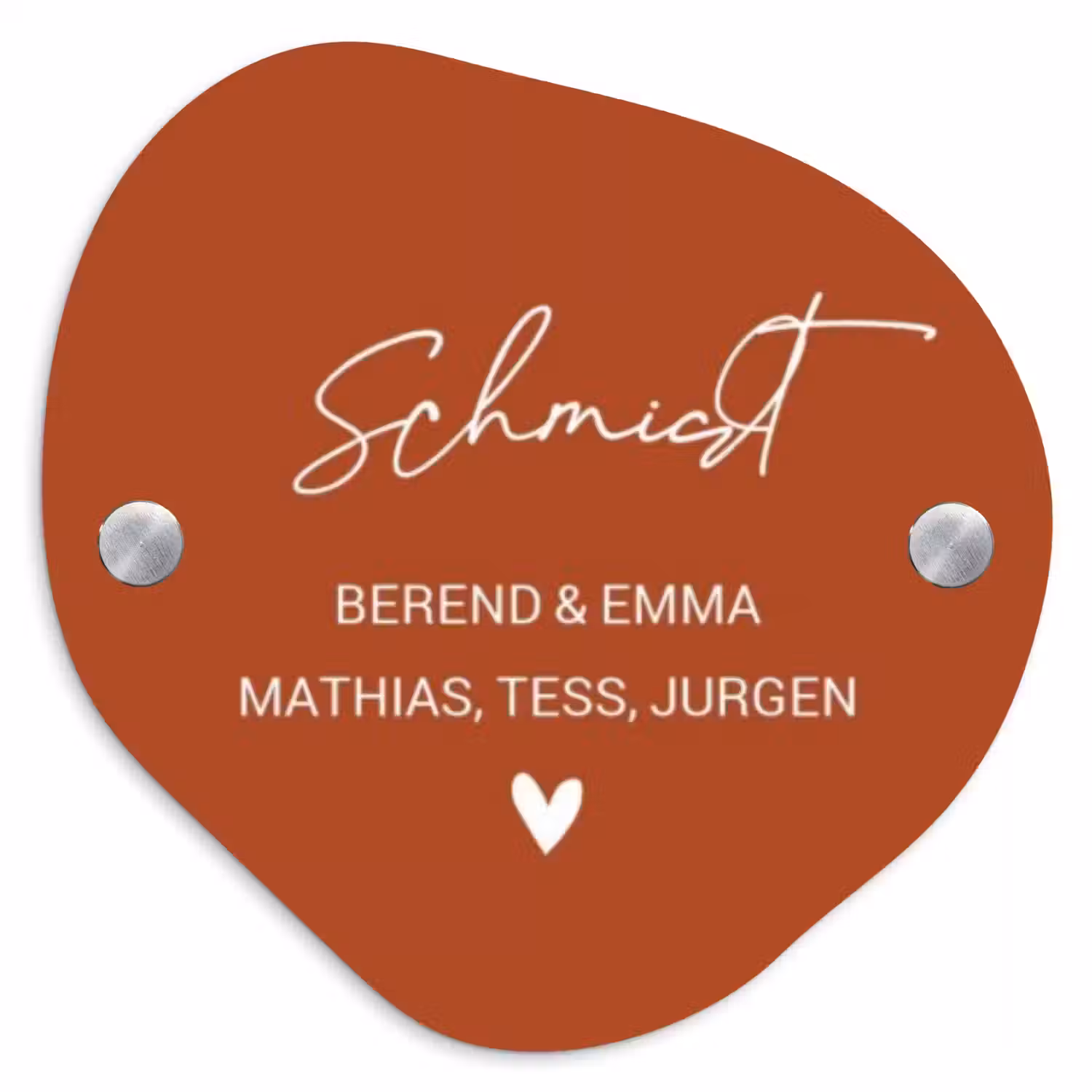 Roestbruin - Sierlijk Naambord Organisch middel -3d