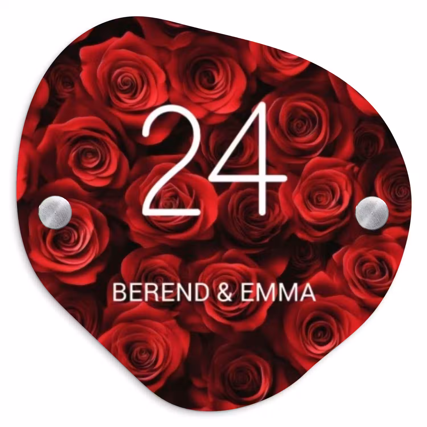 Rode rozen - Klassiek Naambord Organisch middel -3d