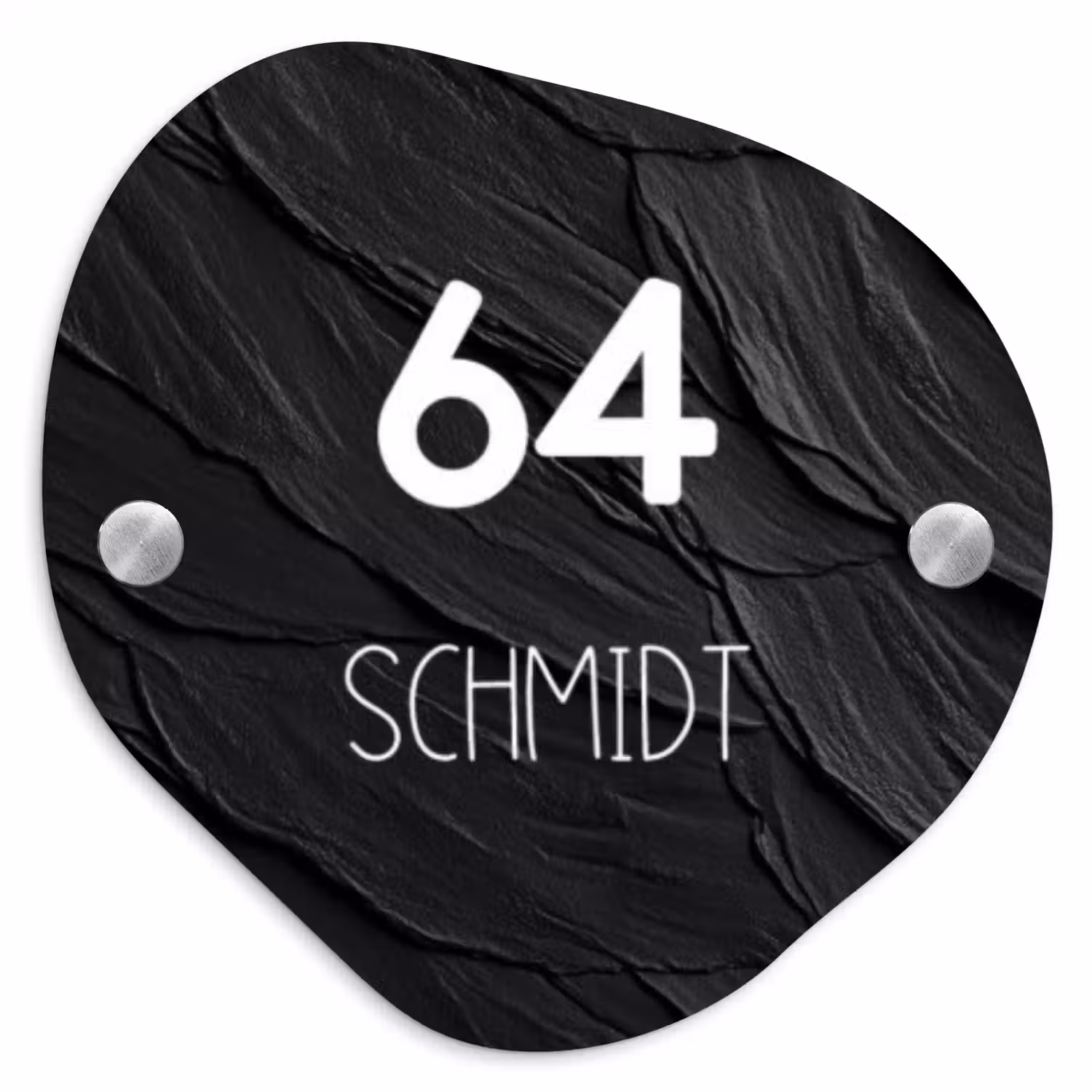 Leisteen - Modern Naambord Organisch middel -3d