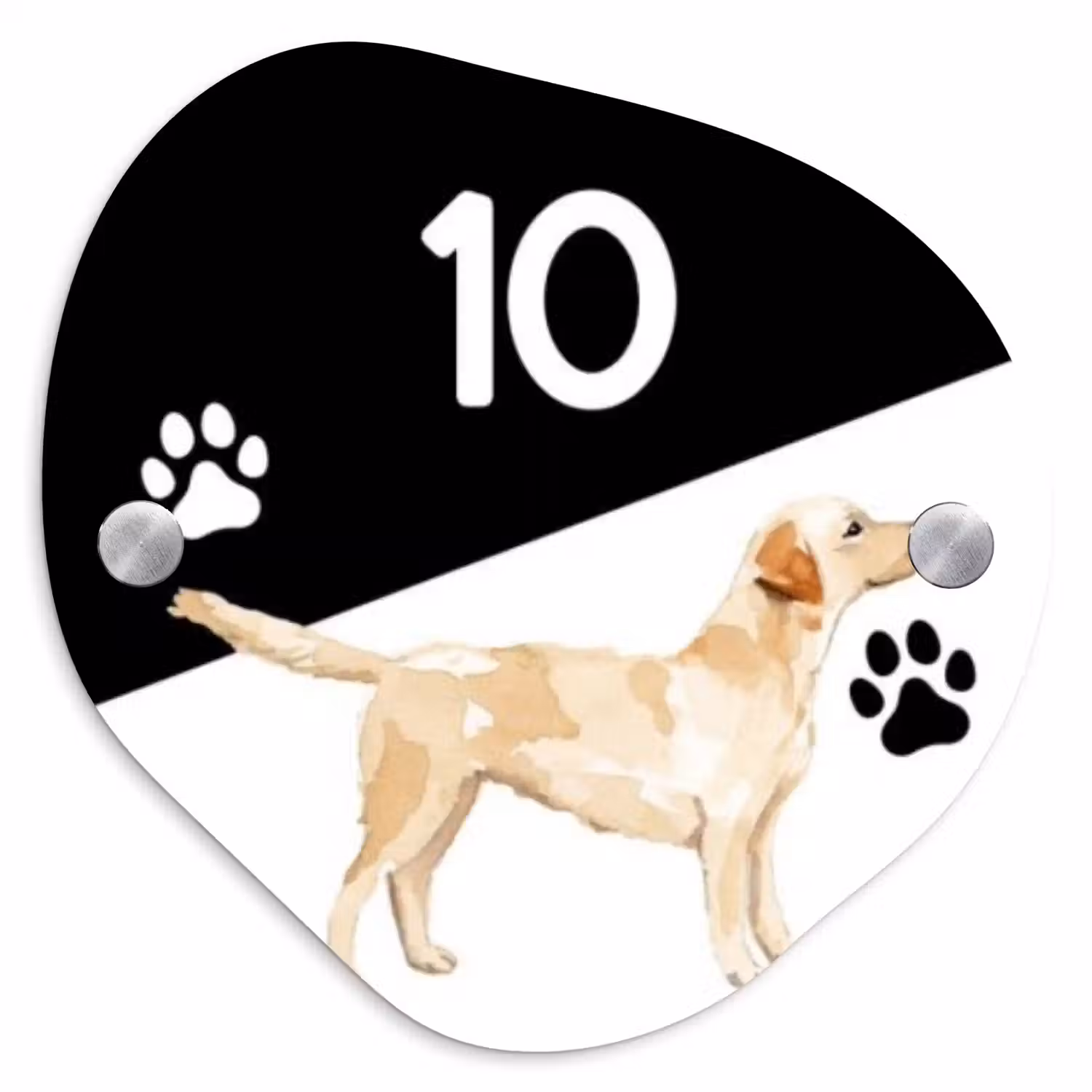 Zwart wit - Huisdier - Labrador Naambord Organisch middel -3d