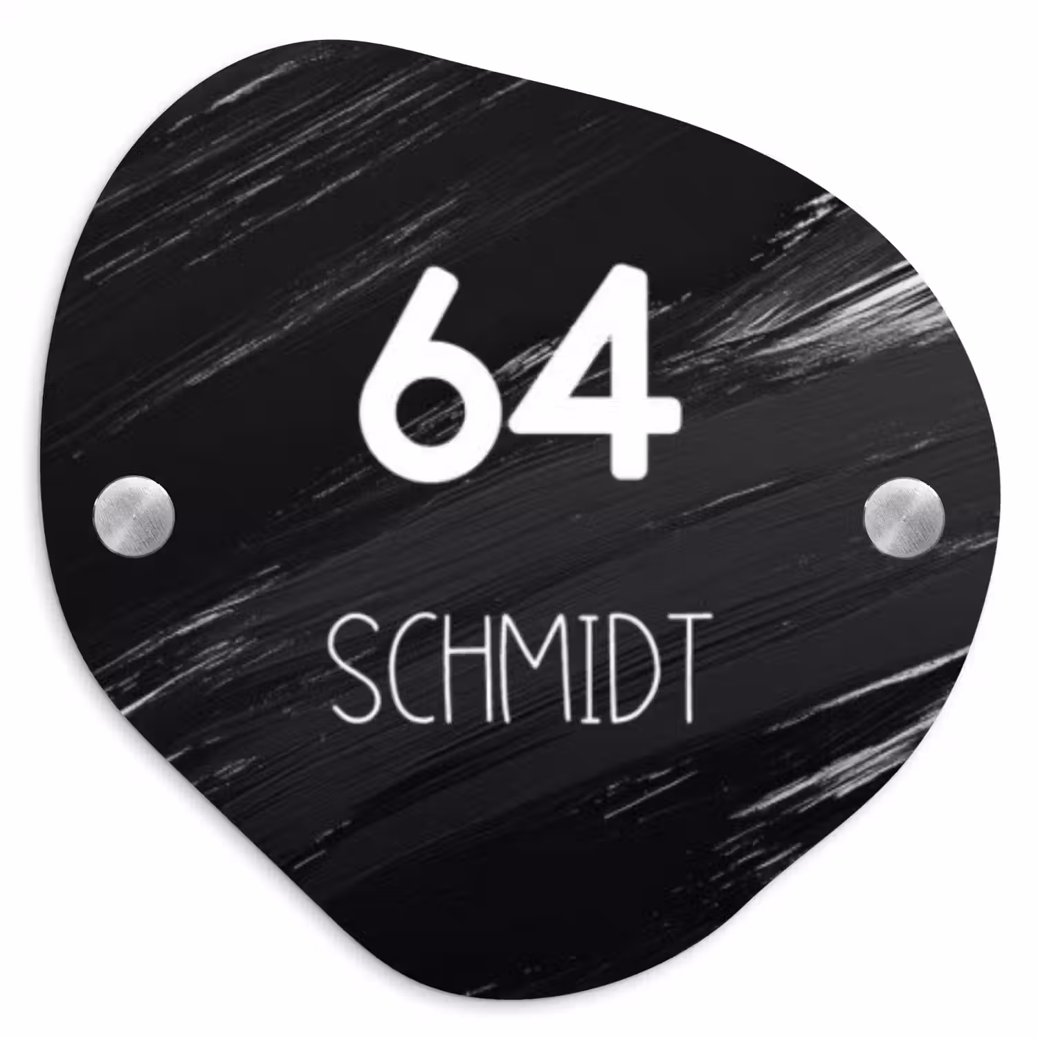 Zwart verftextuur - Modern Naambord Organisch middel -3d