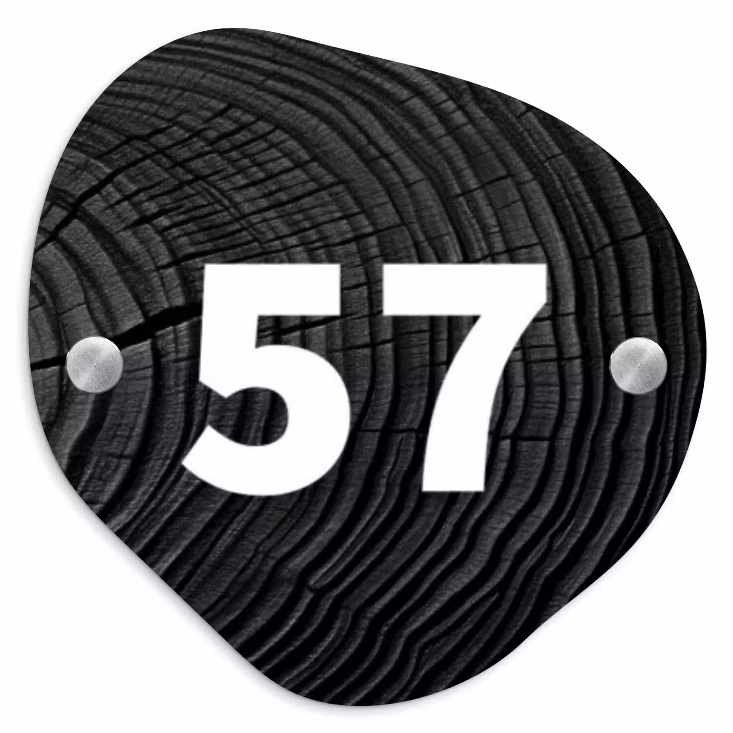 Zwarte houten nerf - Traditioneel Naambord Organisch middel -3d