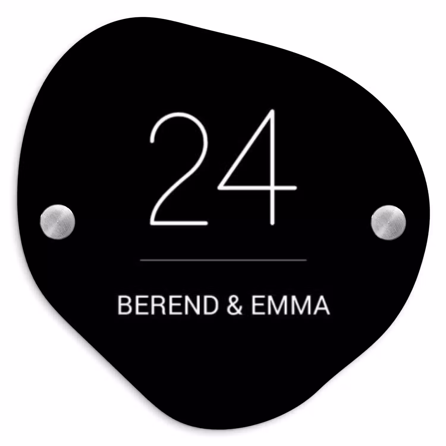 Zwart vlak - Klassiek Naambord Organisch middel -3d