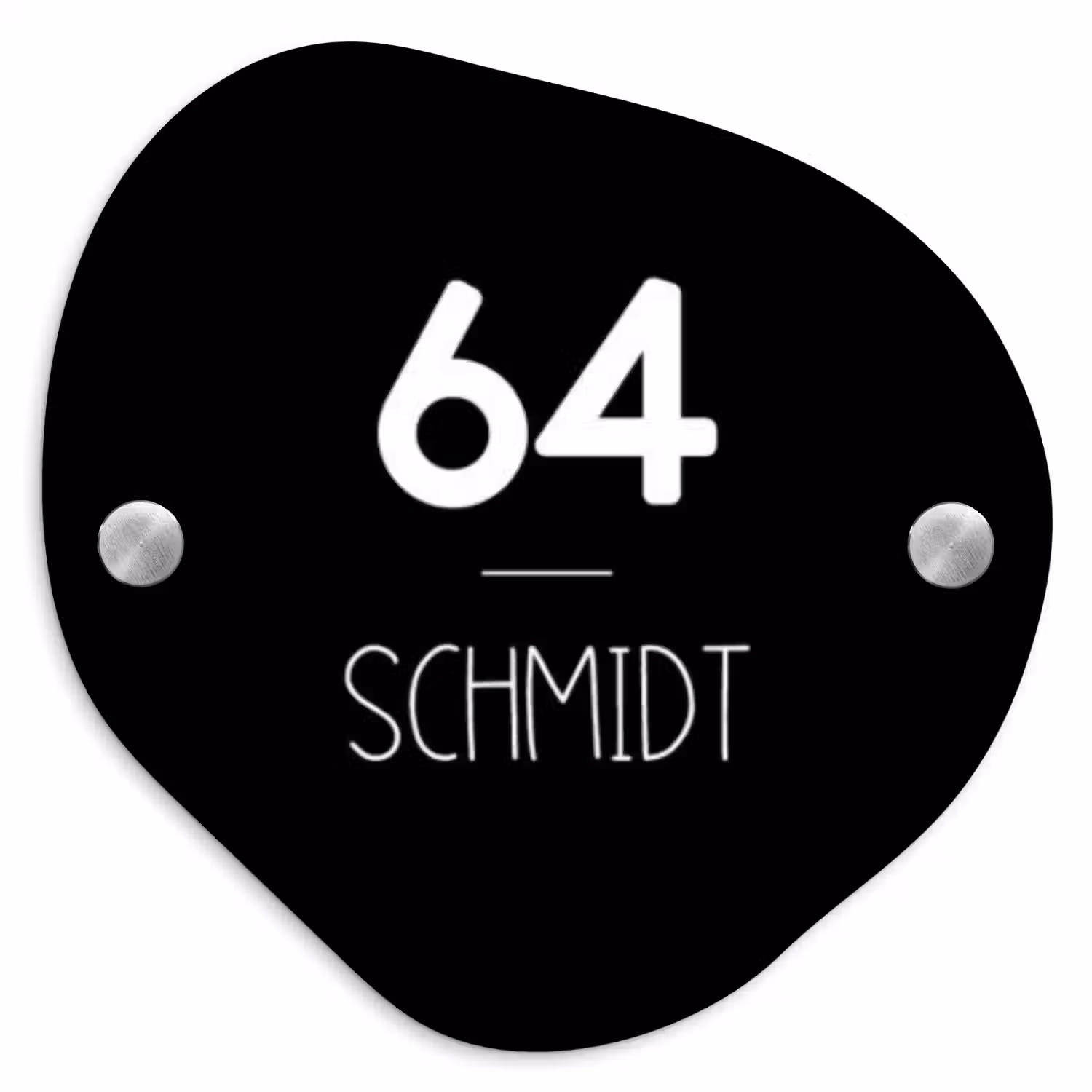 Zwart vlak - Modern Naambord Organisch middel -3d