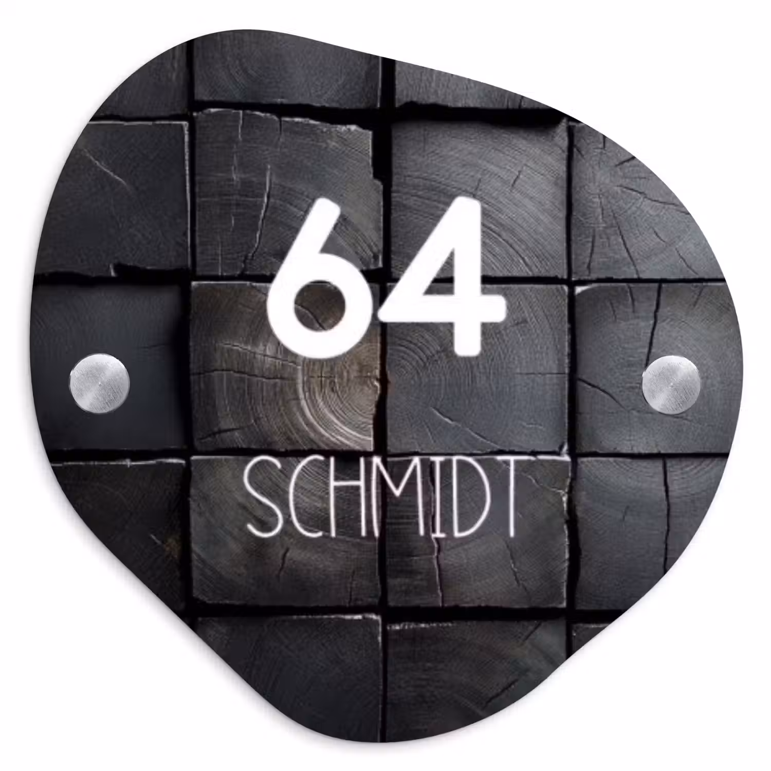 Zwarte houtblokken - Modern Naambord Organisch middel -3d