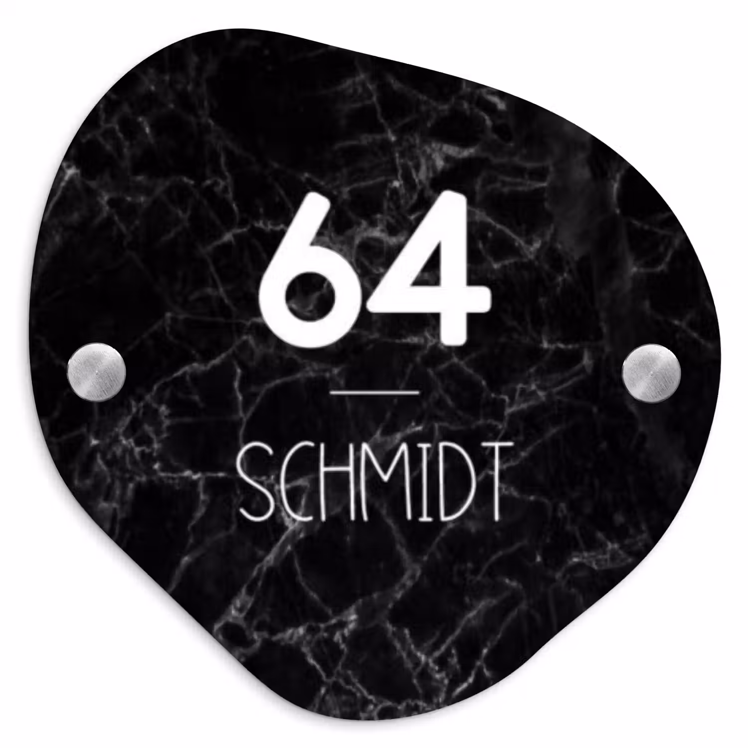 Zwarte marmer - Modern Naambord Organisch middel -3d