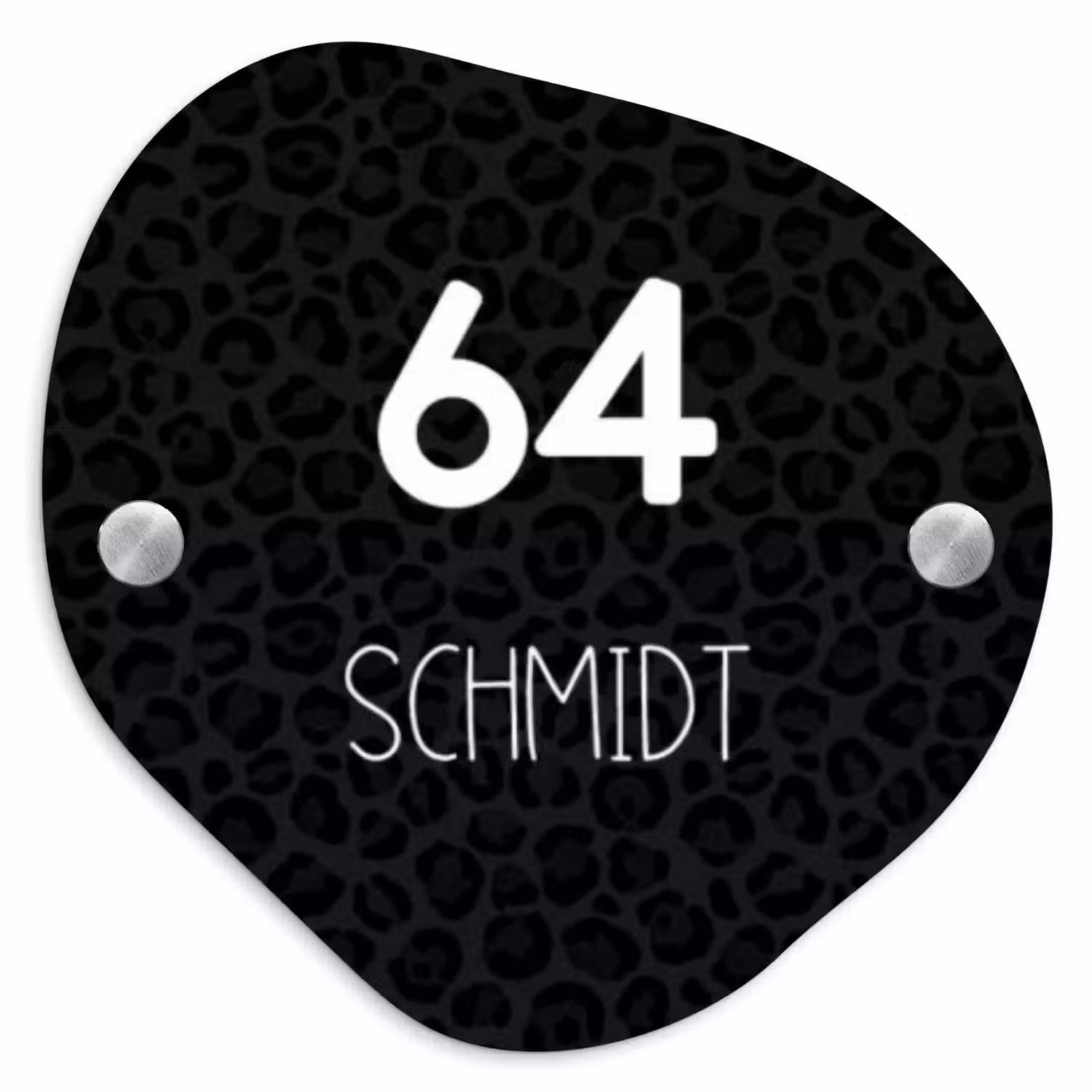 Zwart panterprint - Modern Naambord Organisch middel -3d