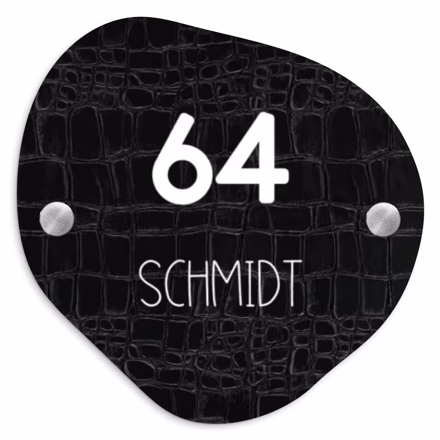 Zwart krokodillenleertextuur - Modern Naambord Organisch middel -3d