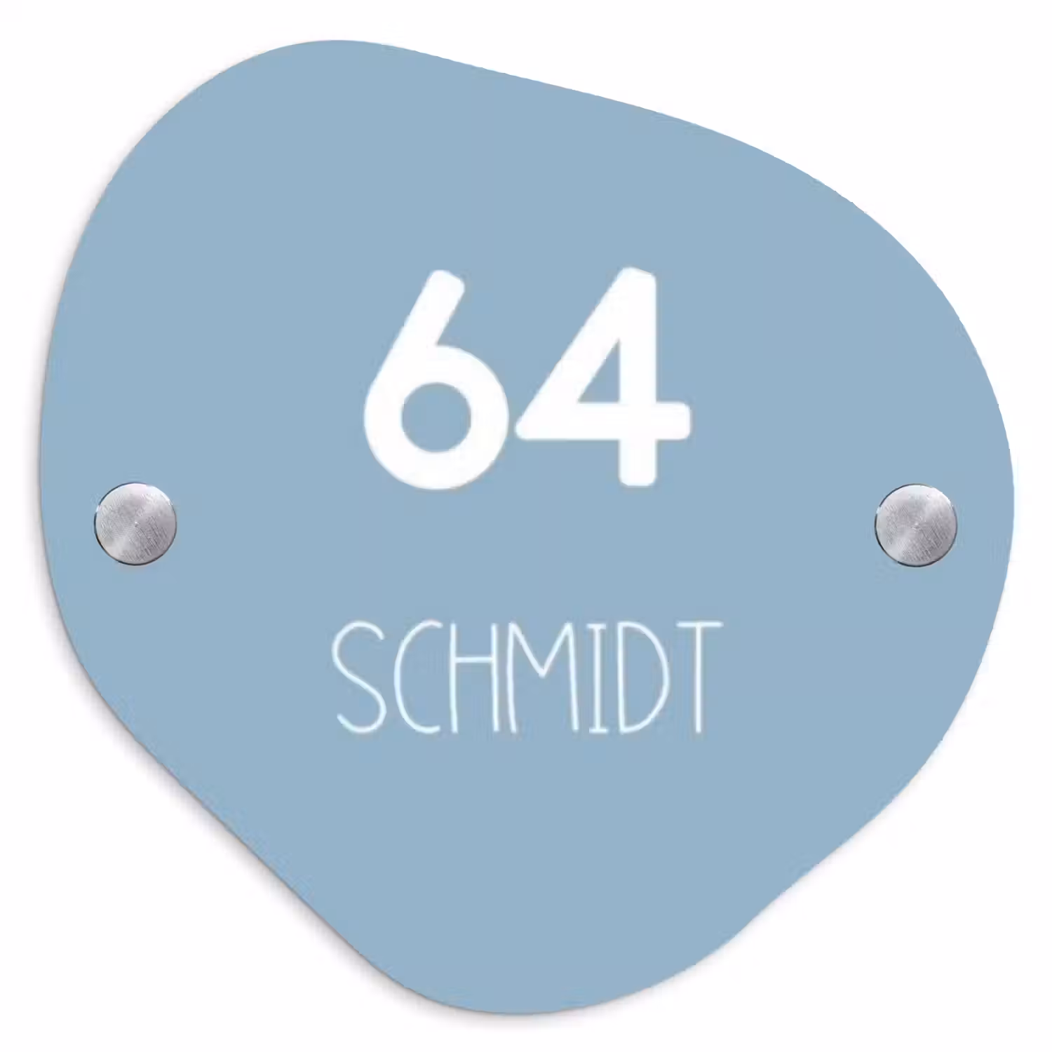 Effen - Lichtblauw - Modern Naambord Organisch middel -3d
