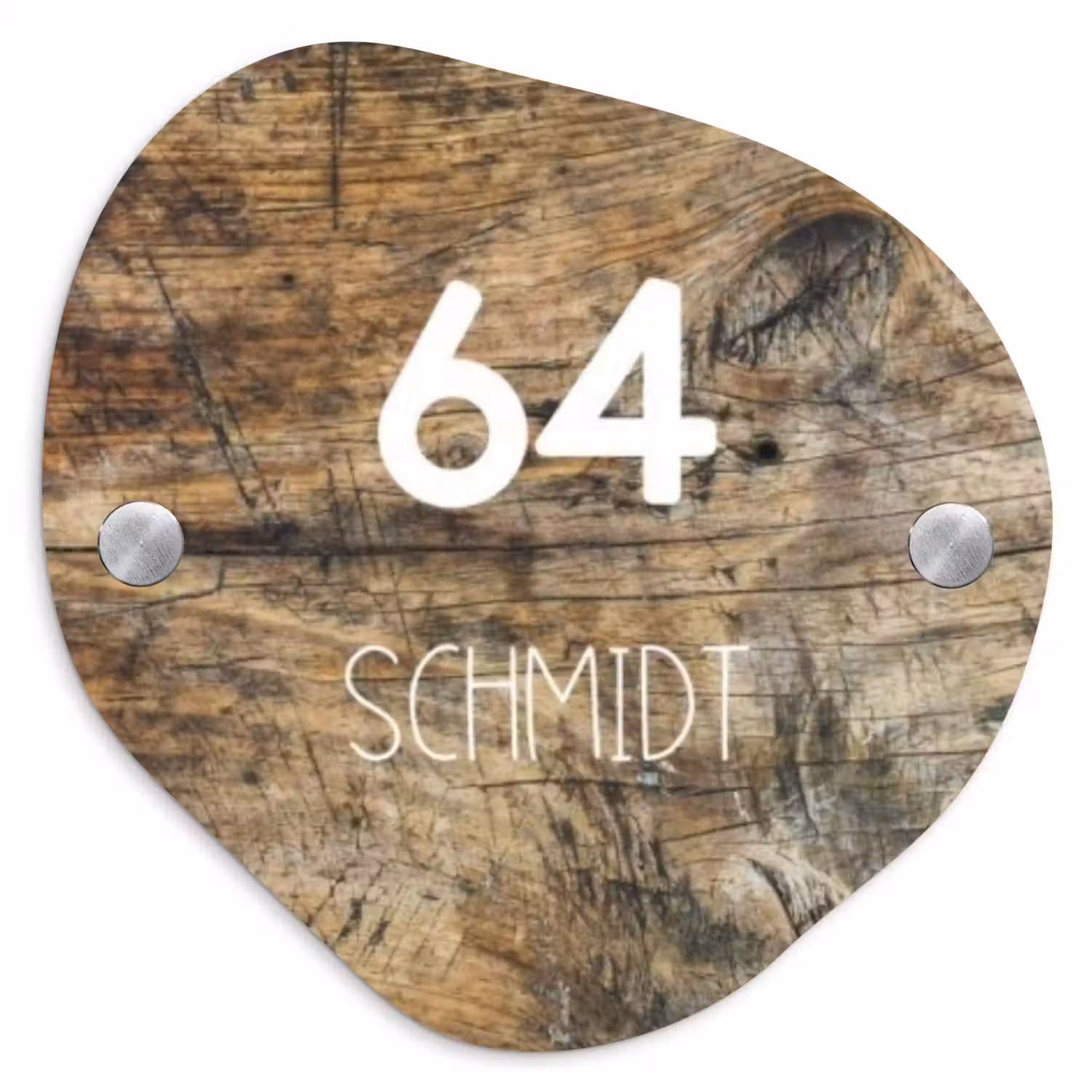 Verweerd hout - Modern Naambord Organisch middel -3d
