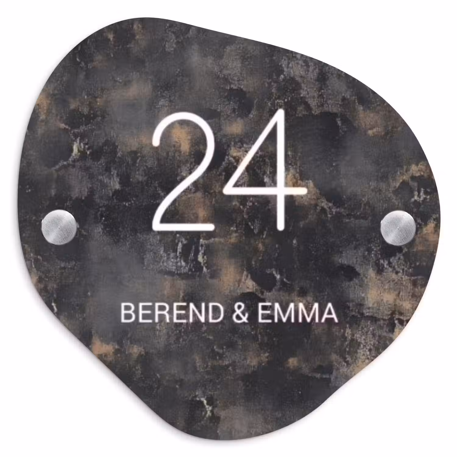 Verweerd metaal - Klassiek Naambord Organisch middel -3d