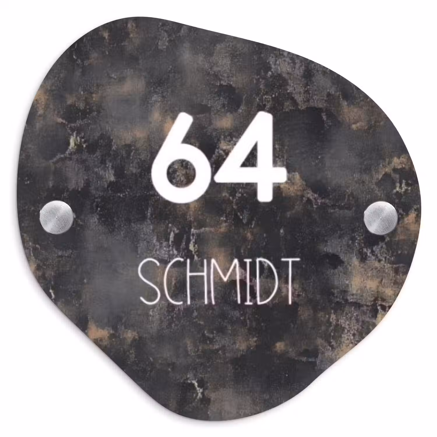 Verweerd metaal - Modern Naambord Organisch middel -3d