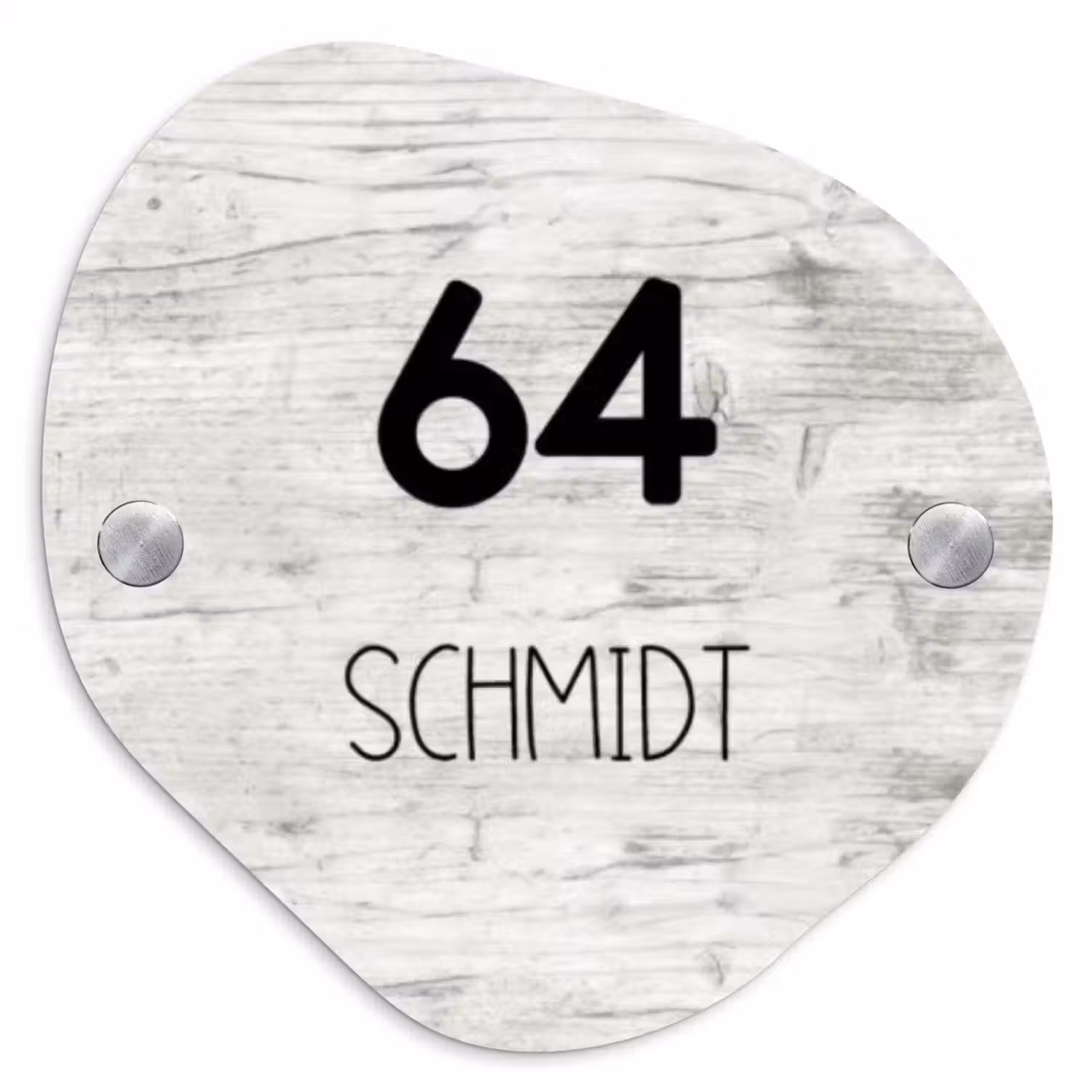 Witgrijs hout - Modern Naambord Organisch middel -3d