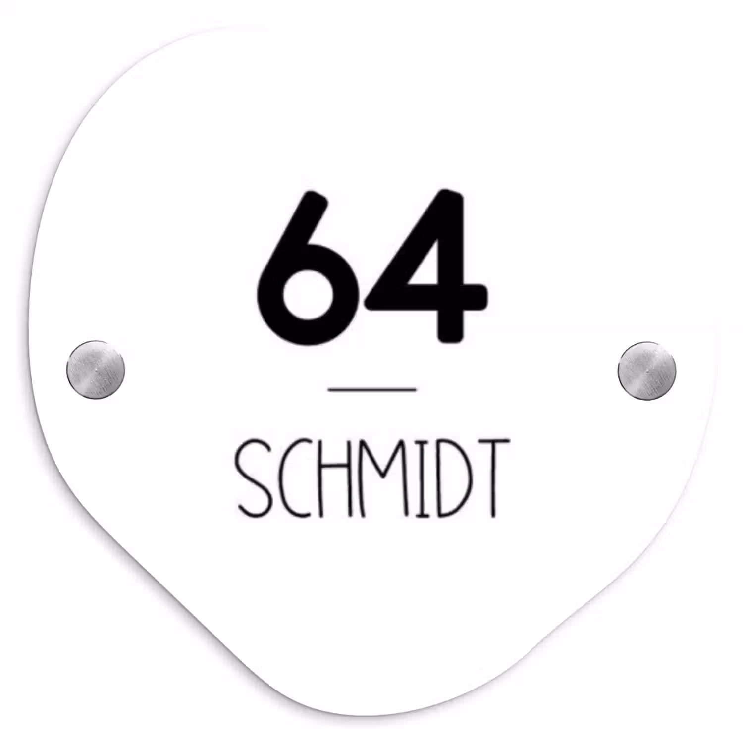 Wit vlak - Modern Naambord Organisch middel -3d