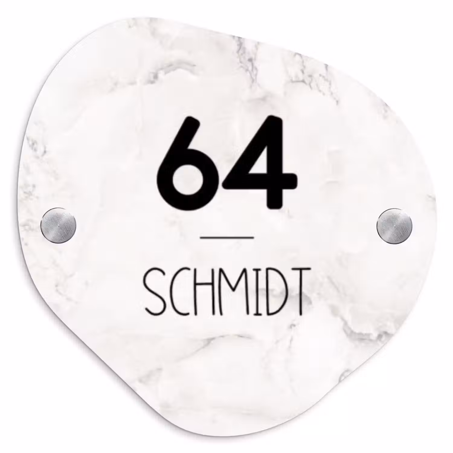 Wit marmer - Modern Naambord Organisch middel -3d