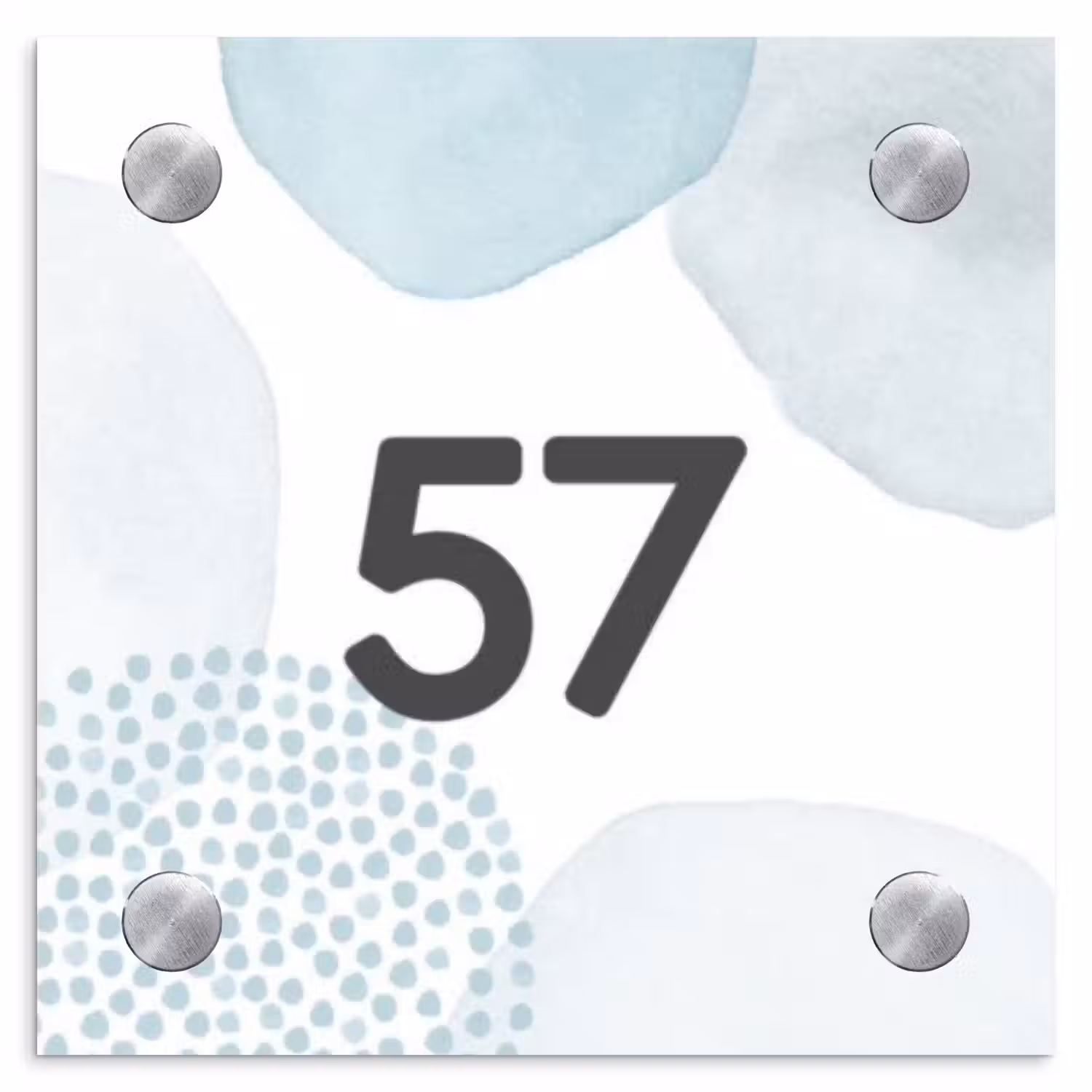 Abstract blauw - Traditioneel Naambord Vierkant klein -3d