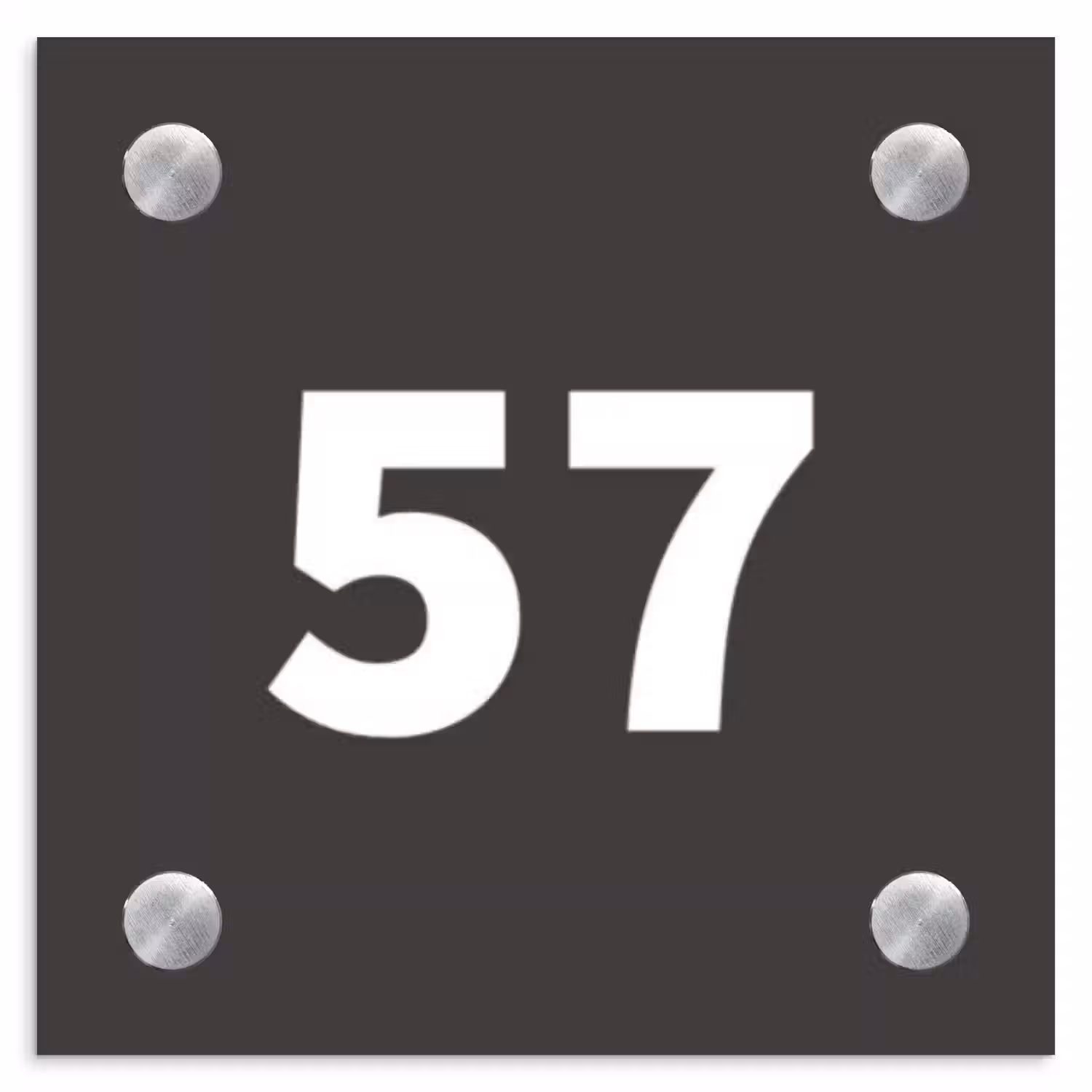 Donkergrijs - Traditioneel Naambord Vierkant klein -3d