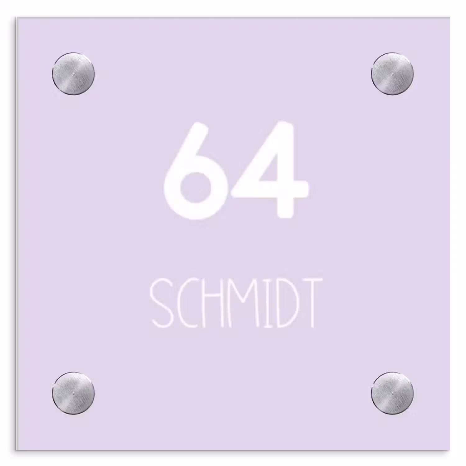 Lila - Modern Naambord Vierkant klein -3d