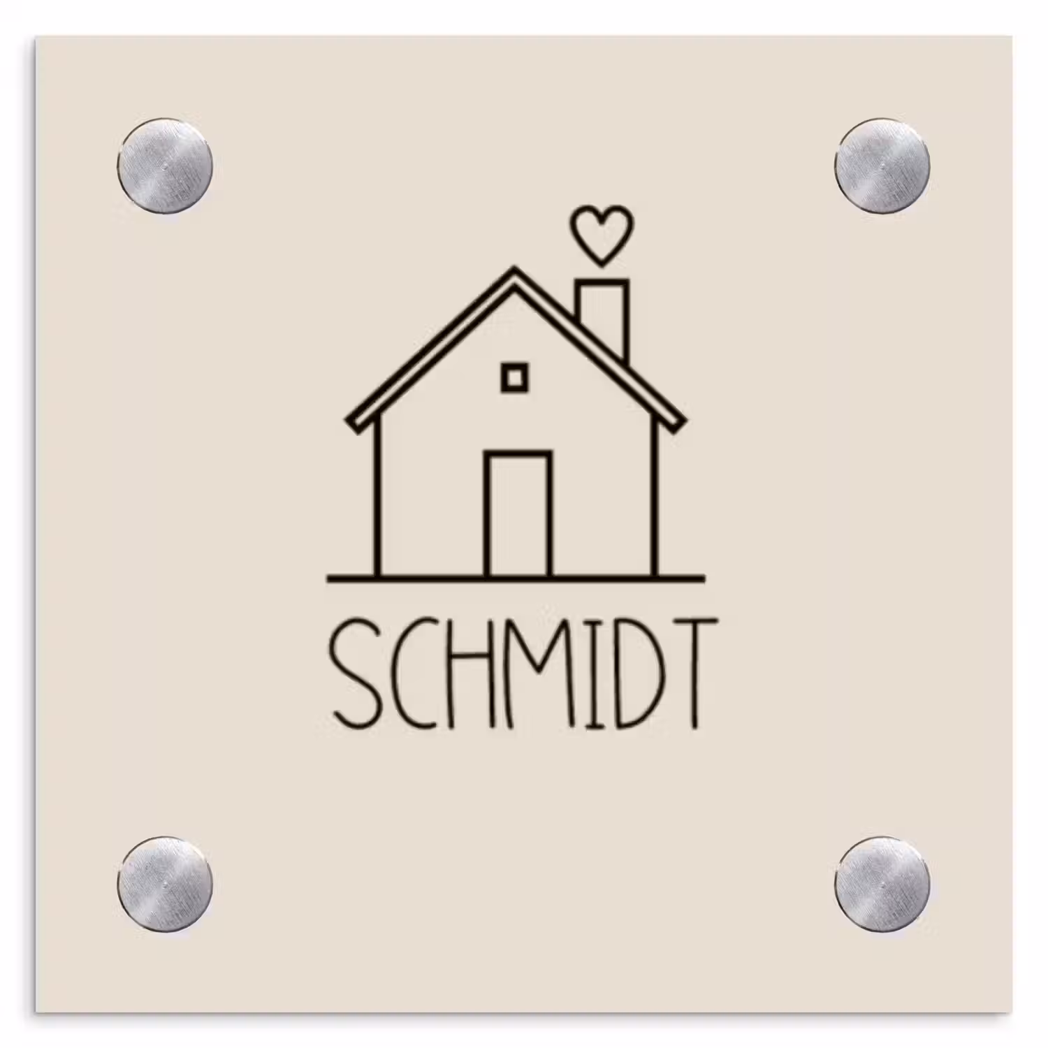 Huis illustratie - Modern Naambord Vierkant klein -3d