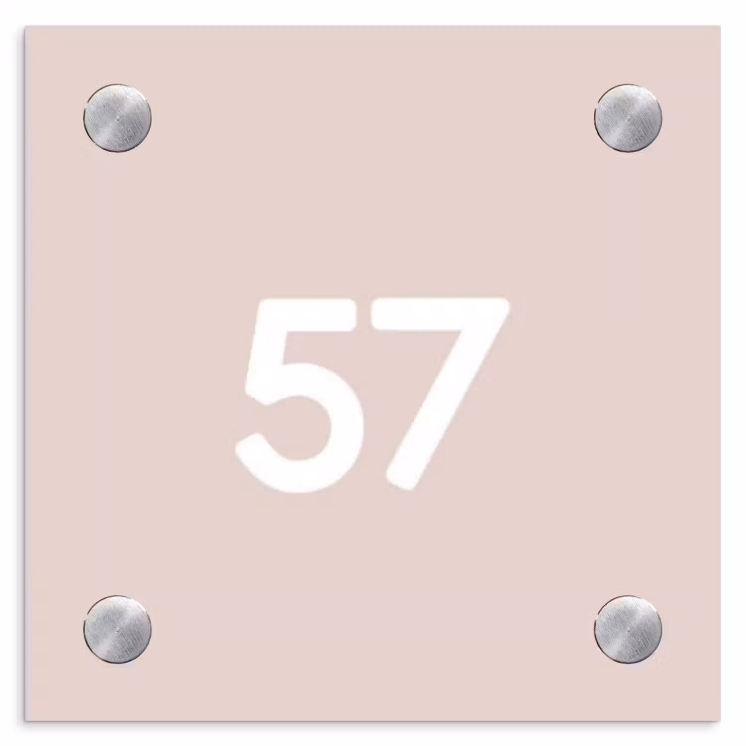Lichtroze - Traditioneel Naambord Vierkant klein -3d