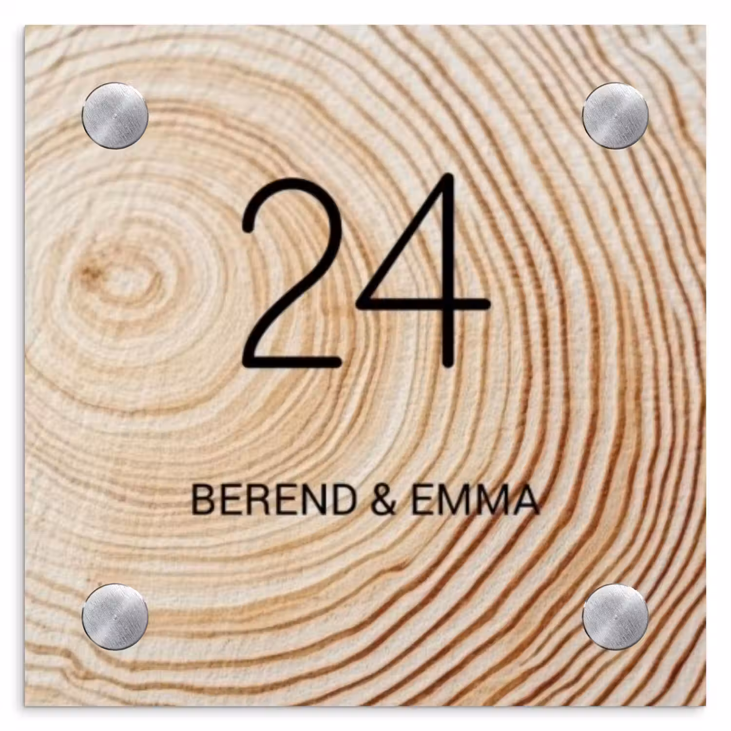 Holzmaserung - Klassisch Naambord Vierkant klein -3d