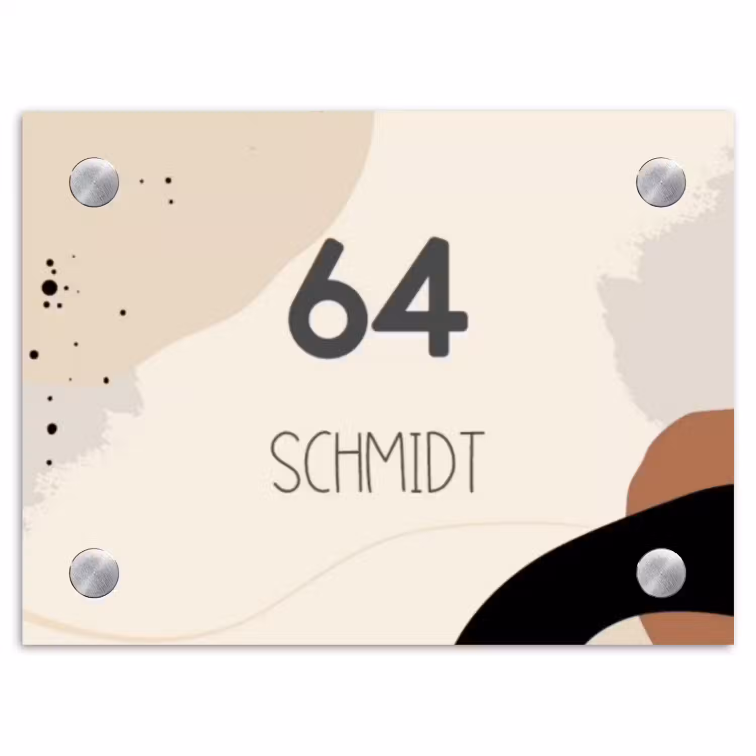 Abstract - Verfspetters - Modern Naambord Rechthoek middel -3d