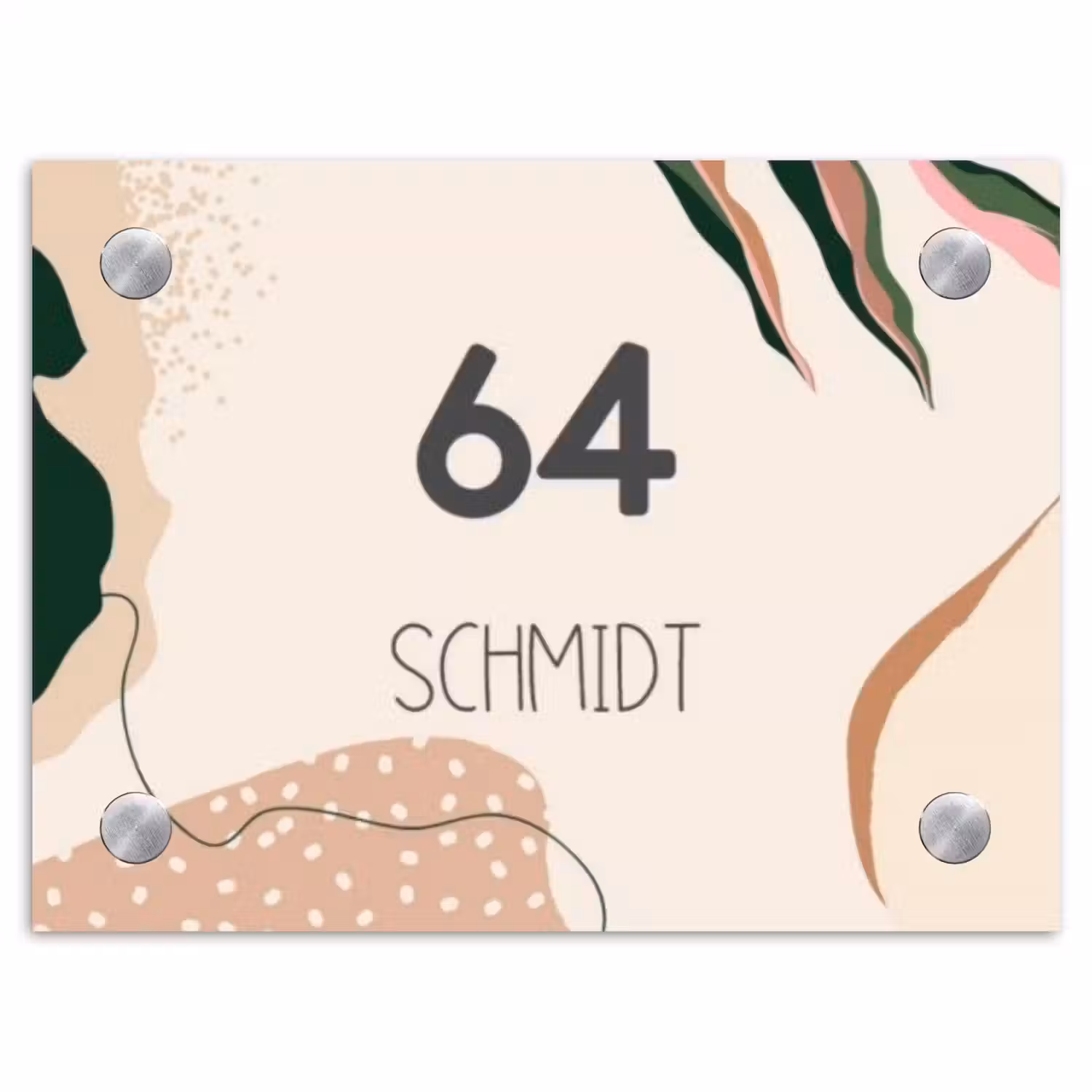 Abstract - Stippen - Modern Naambord Rechthoek middel -3d