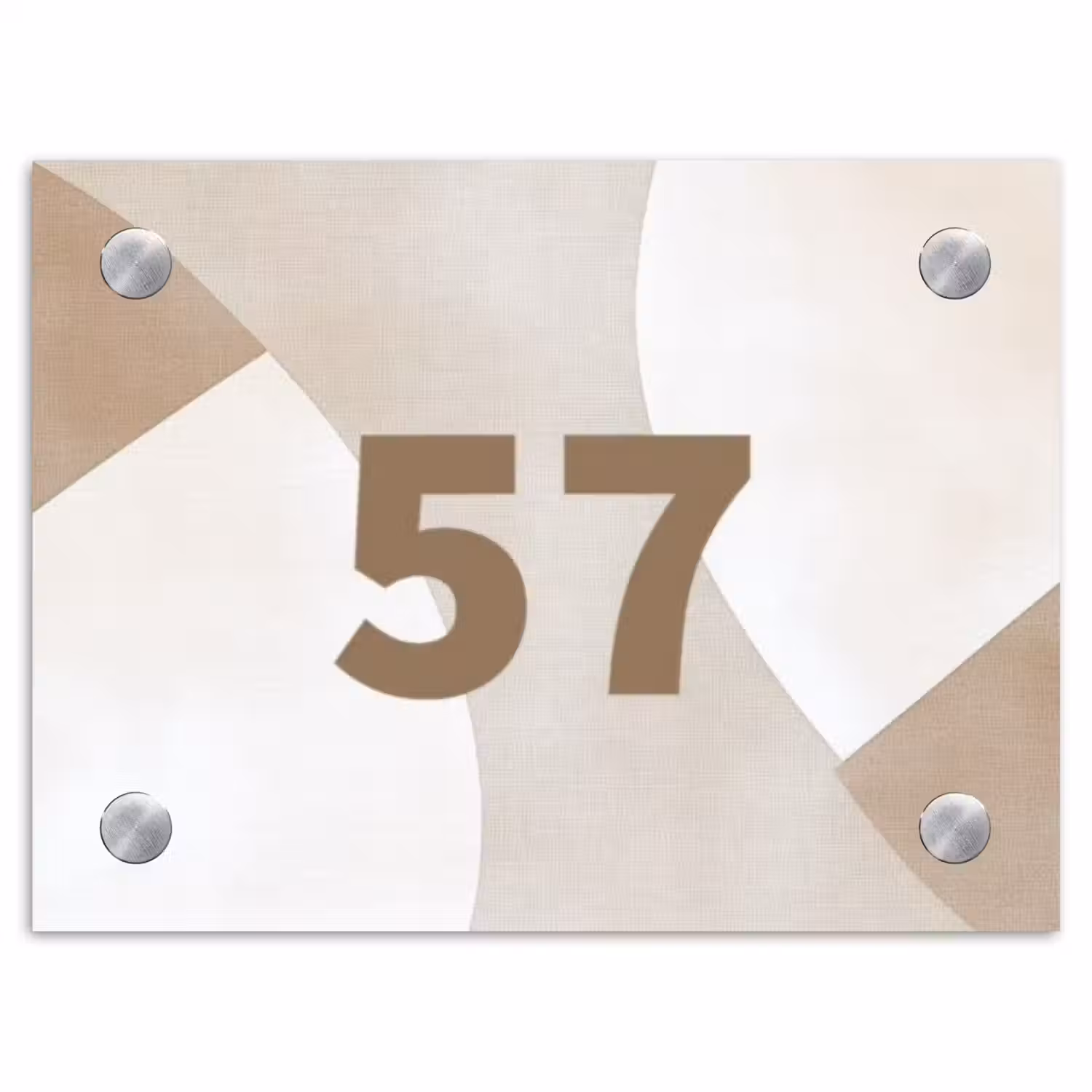 Abstract beige - Traditioneel Naambord Rechthoek middel -3d