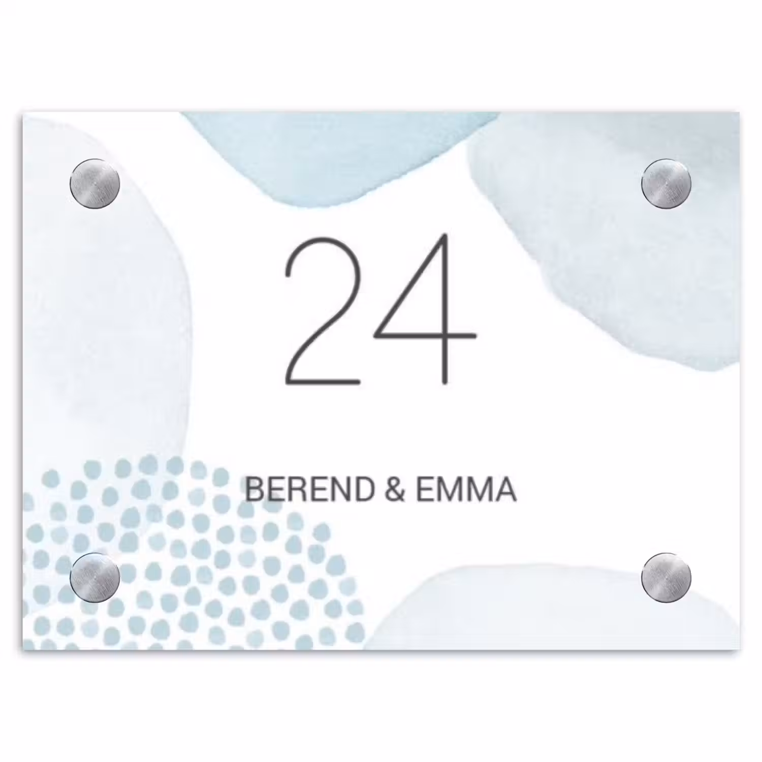Abstract blauw - Klassiek Naambord Rechthoek middel -3d