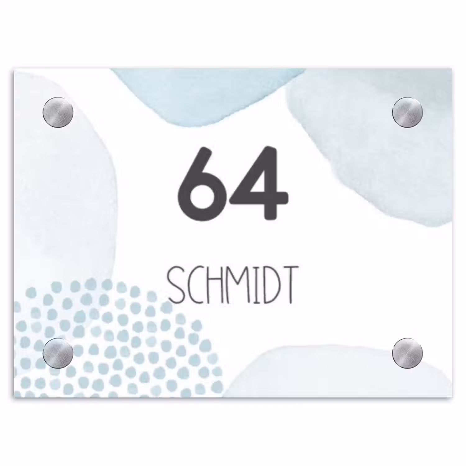 Abstract blauw - Modern Naambord Rechthoek middel -3d