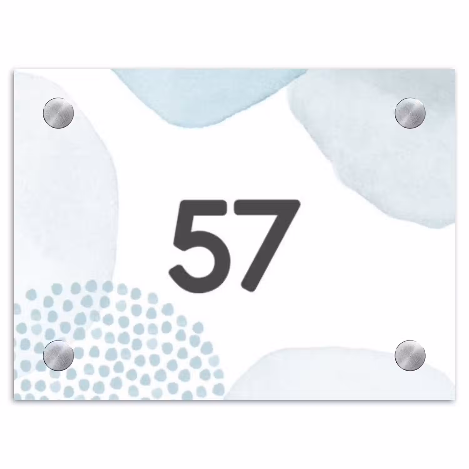 Abstract blauw - Traditioneel Naambord Rechthoek middel -3d