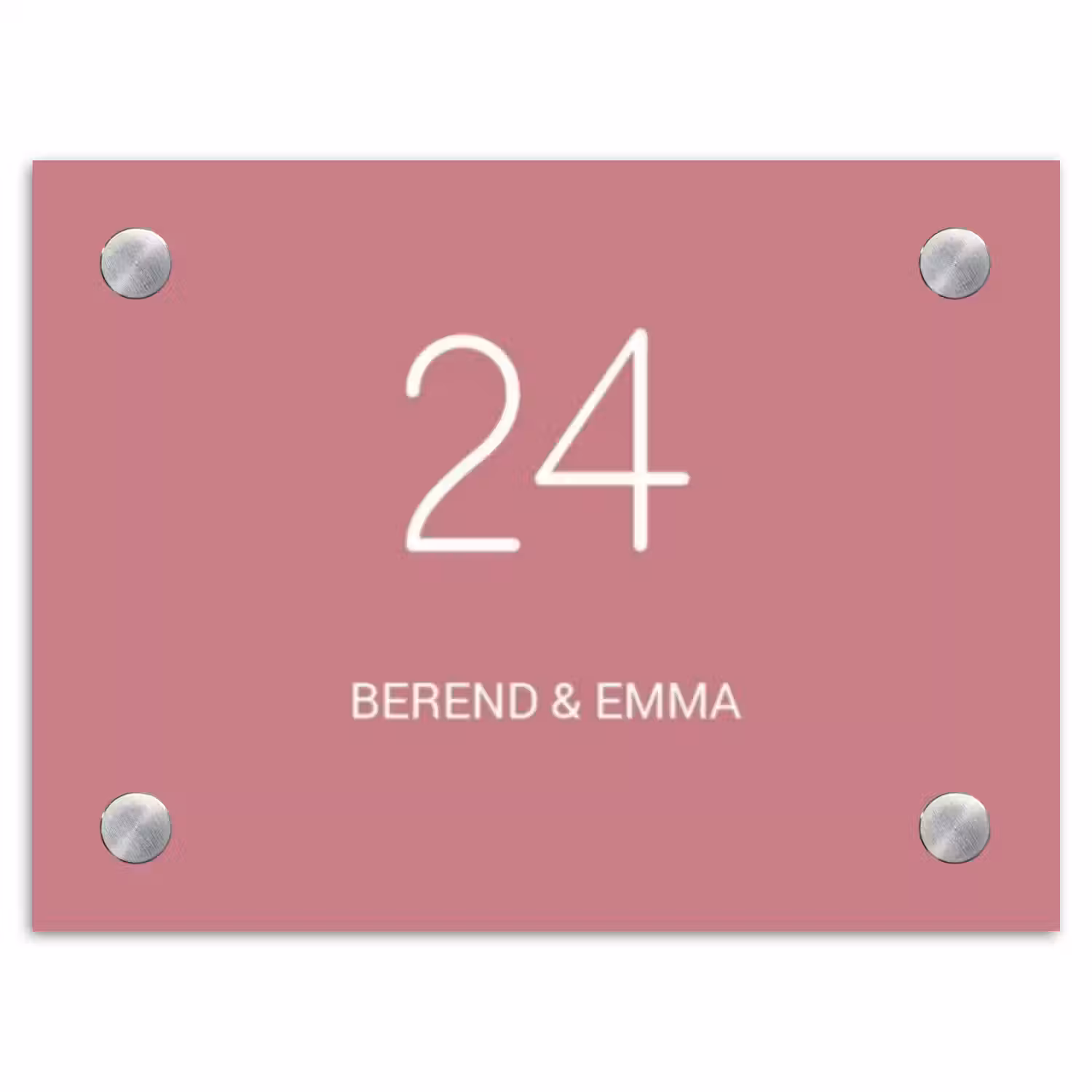 Oudroze - Klassiek Naambord Rechthoek middel -3d