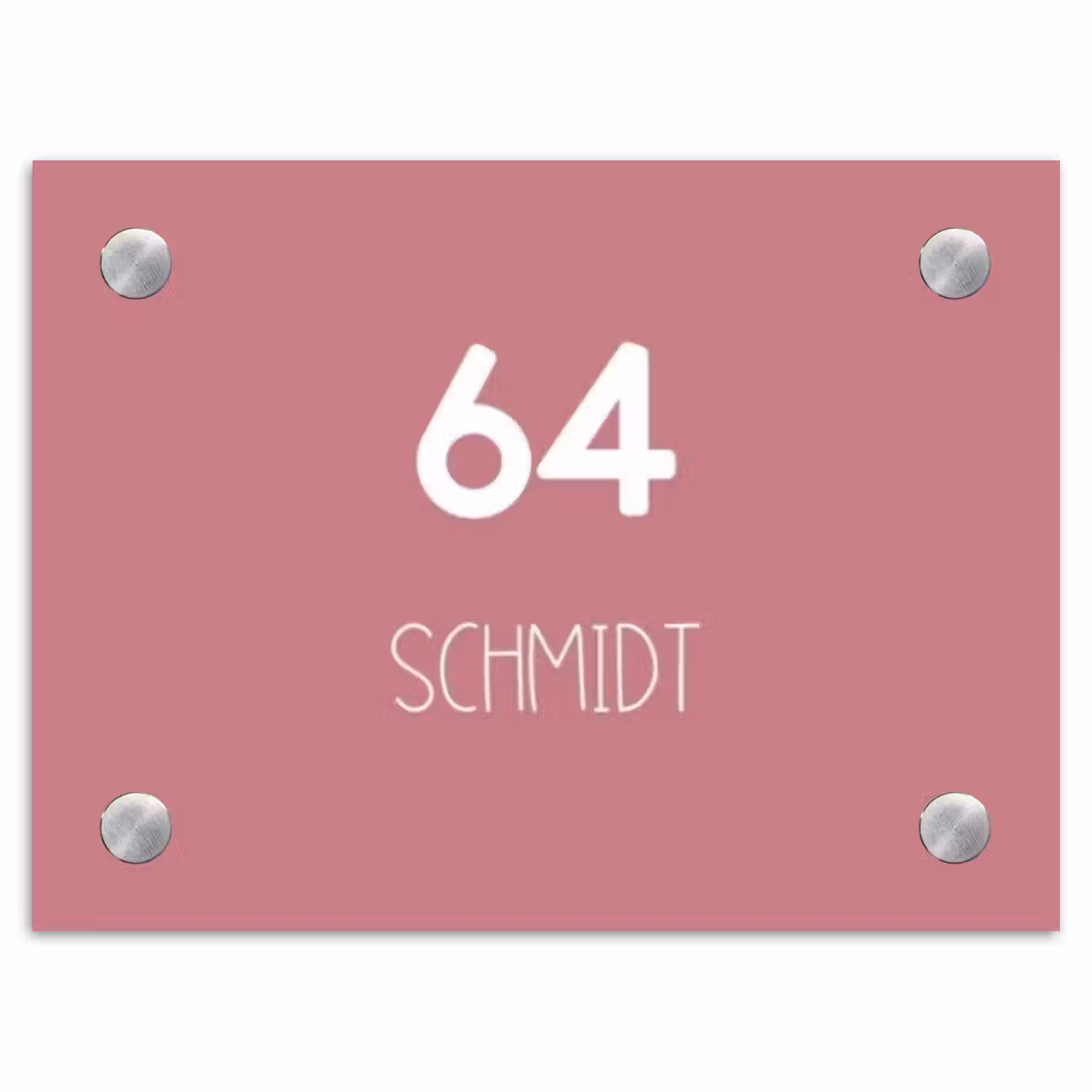 Oudroze - Modern Naambord Rechthoek middel -3d