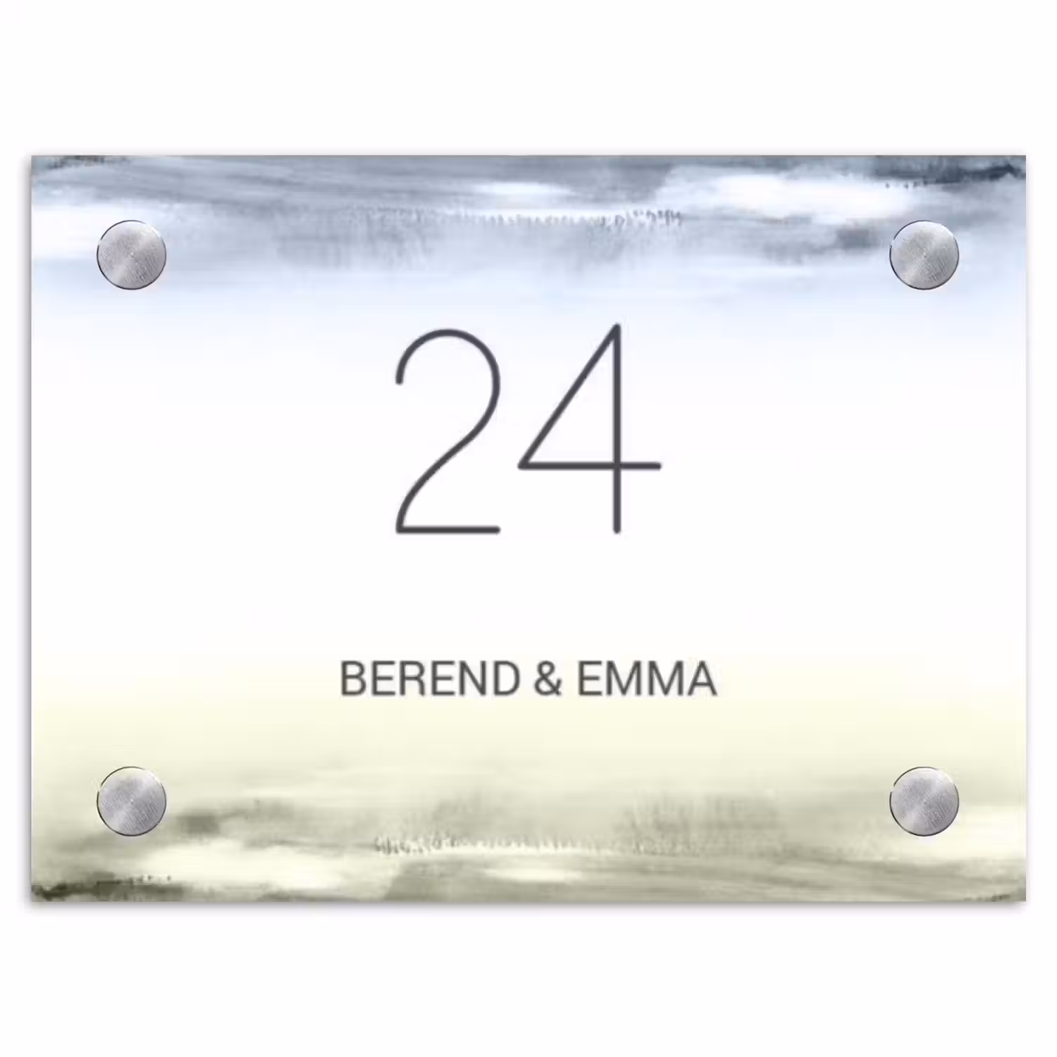 Aquarelachtergrond - Klassiek Naambord Rechthoek middel -3d