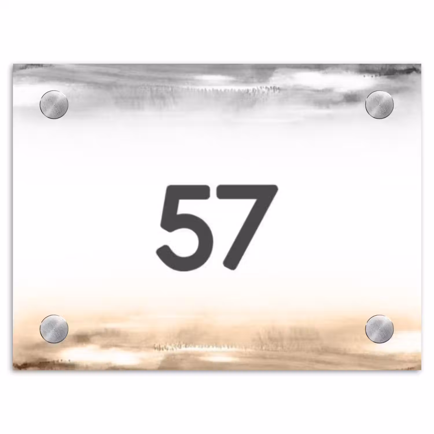 Aquarelachtergrond - Zwart beige - Traditioneel Naambord Rechthoek middel -3d