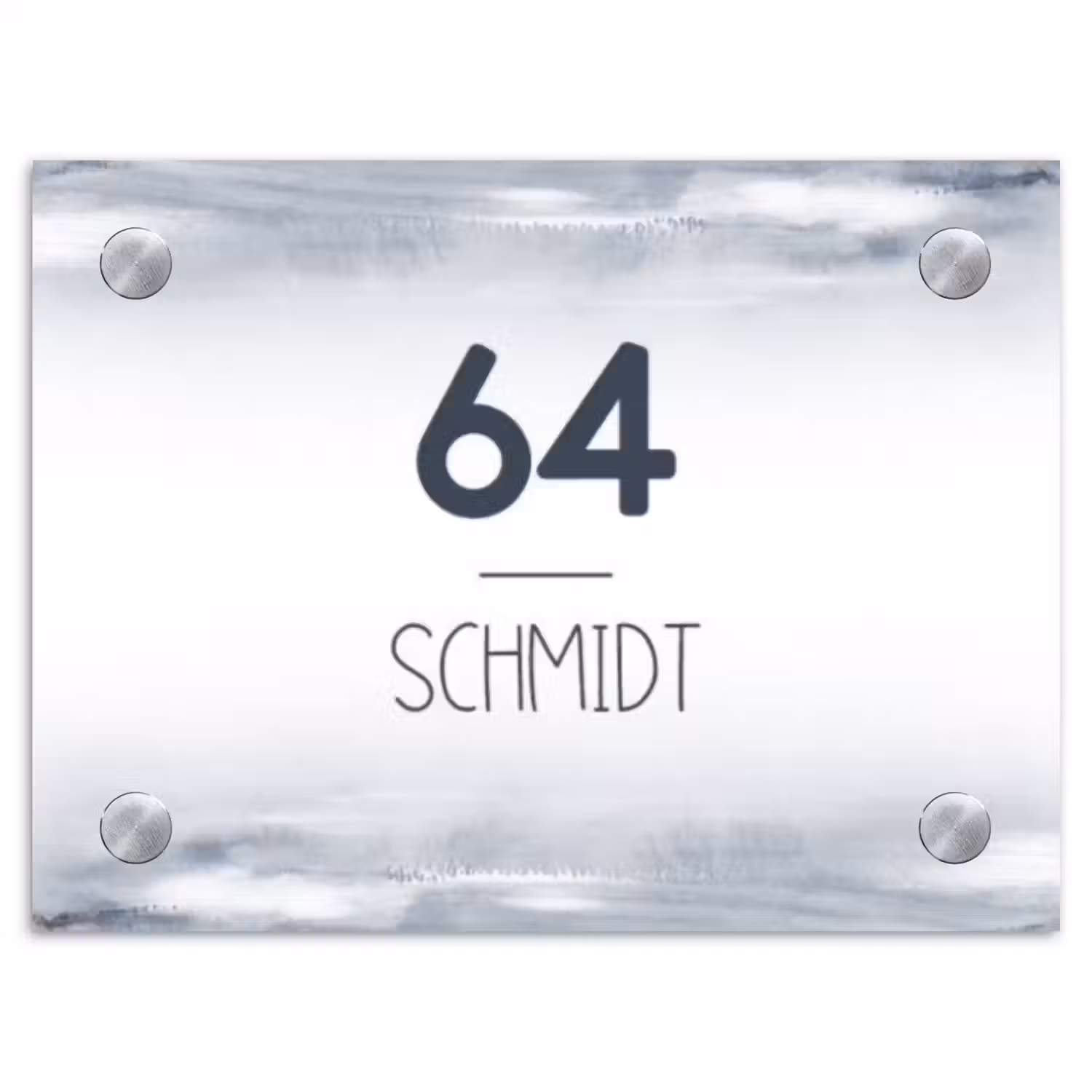 Aquarelstreken - Modern Naambord Rechthoek middel -3d