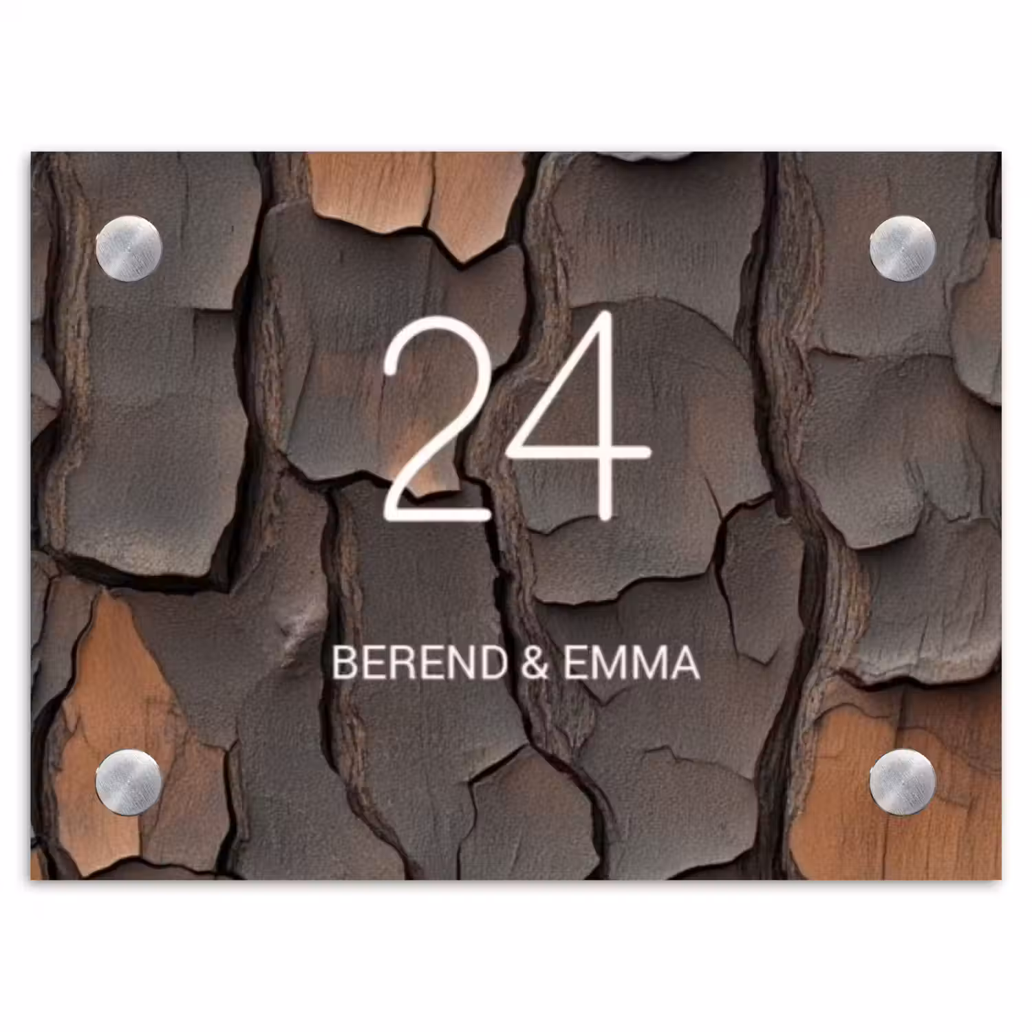 Boomschors - Klassiek Naambord Rechthoek middel -3d