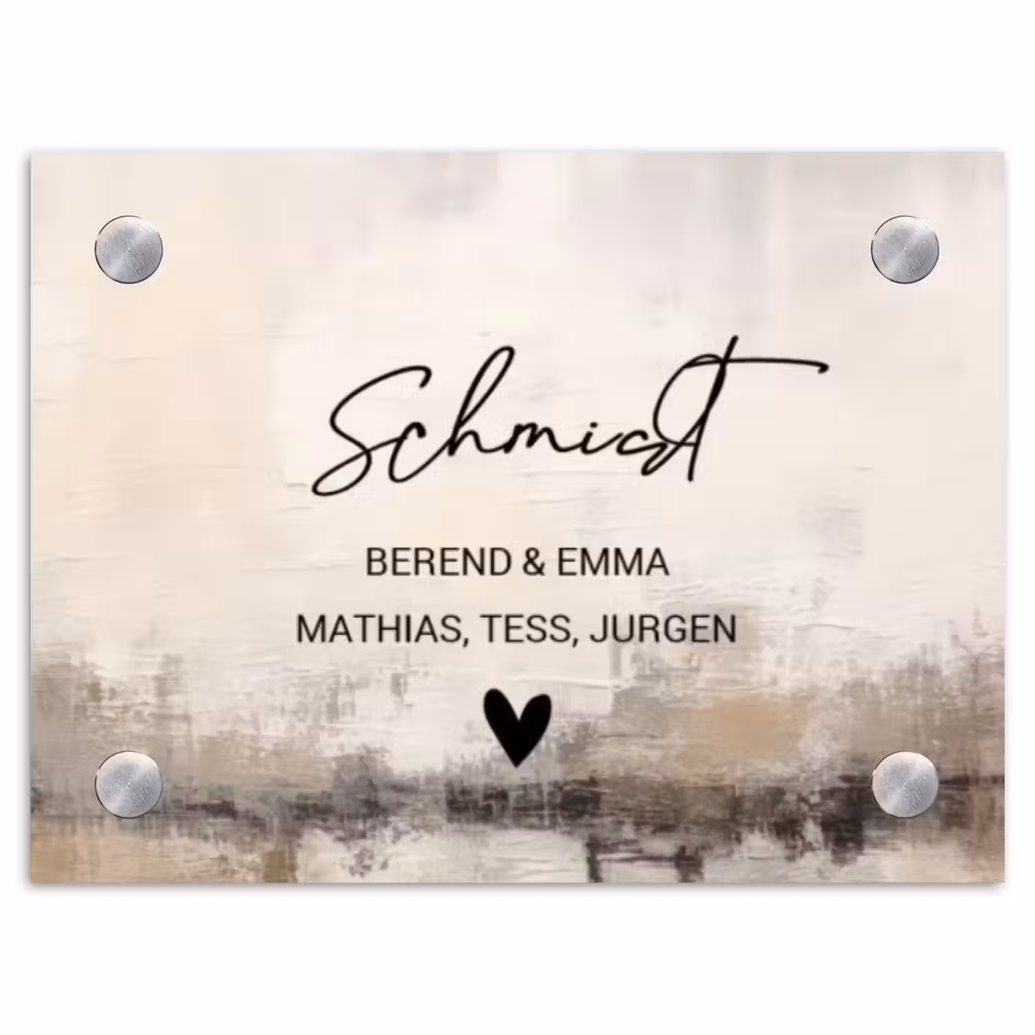 Geschilderd - Sierlijk Naambord Rechthoek middel -3d