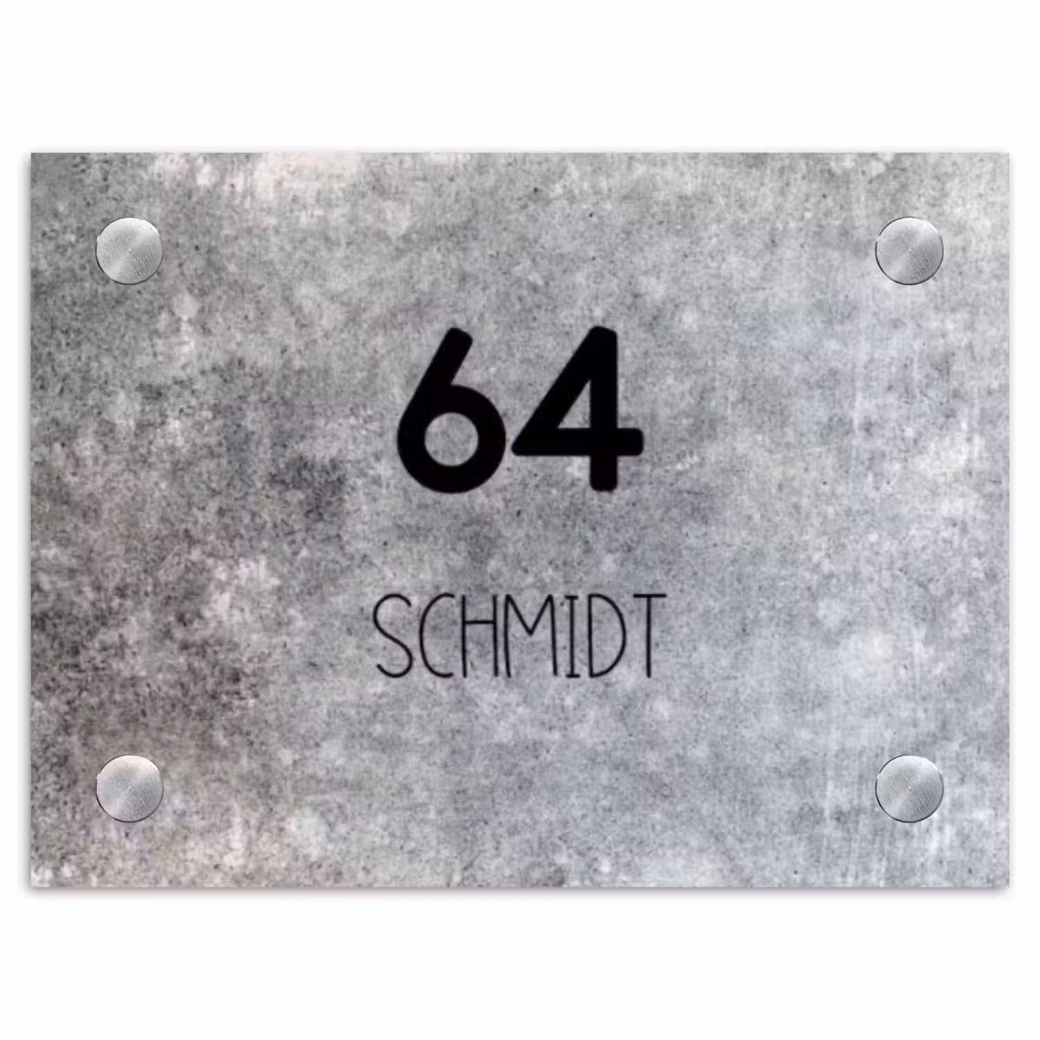 Beton - Modern Naambord Rechthoek middel -3d