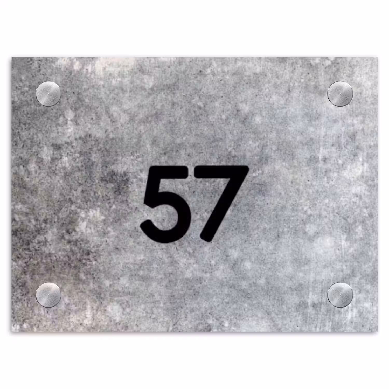 Beton - Traditioneel Naambord Rechthoek middel -3d